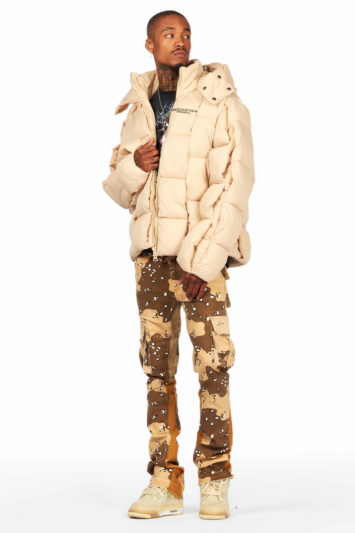 Kirrem Desert Camo Stacked Flare Jean