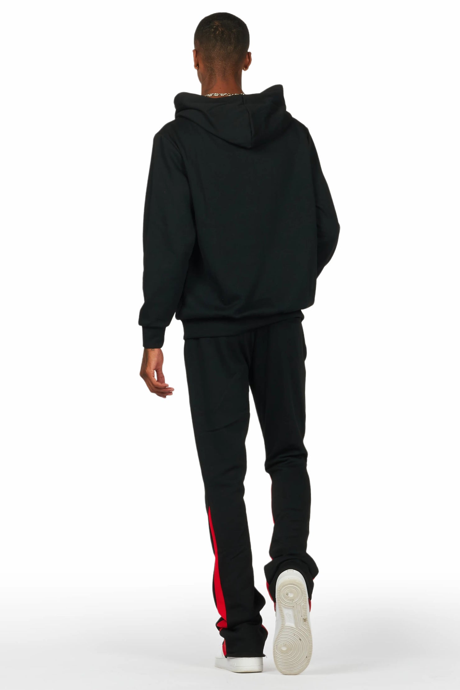 Scottie Black/Red Paint Splatter Hoodie/Stacked Flare Pant Set