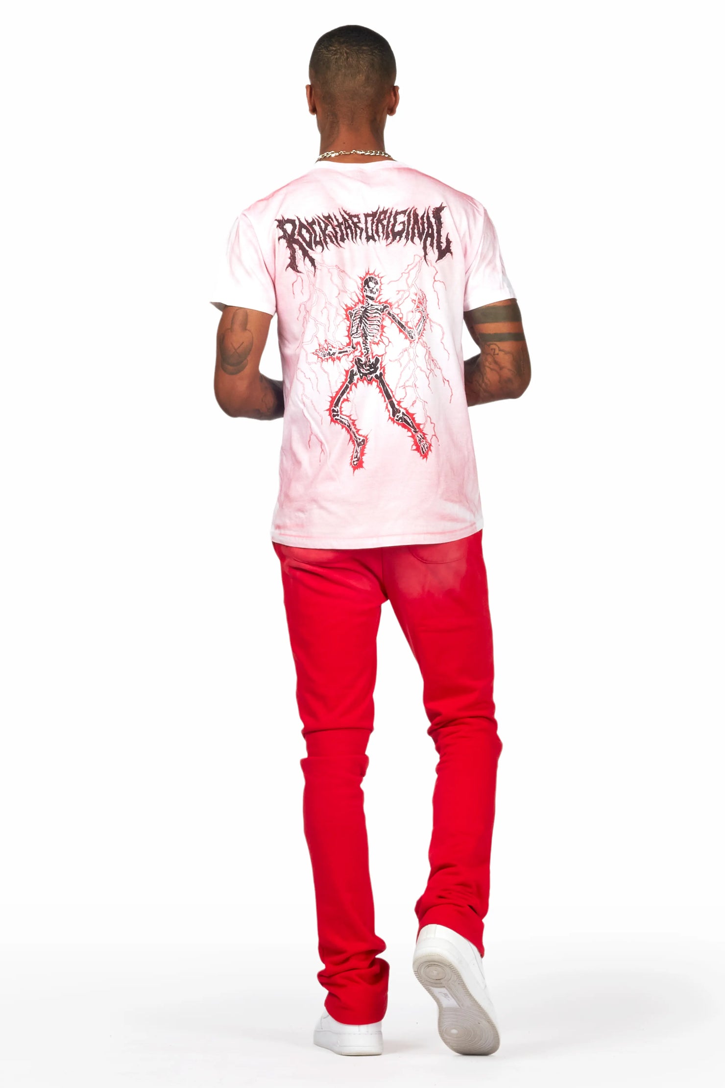 Deathrow Red T-Shirt/Stacked Flare Pant Set