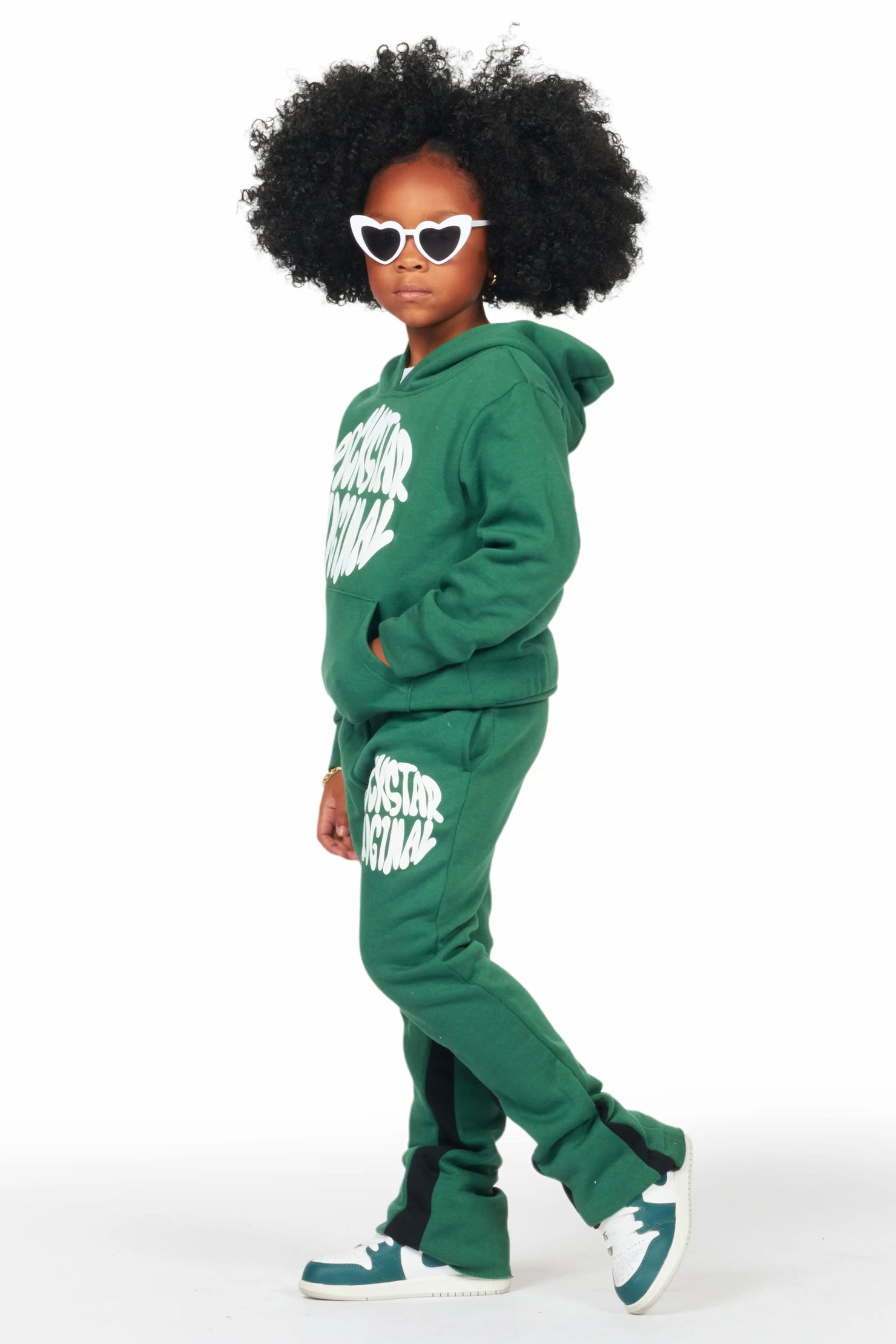 Girls Rayna Green Stacked Pant Set