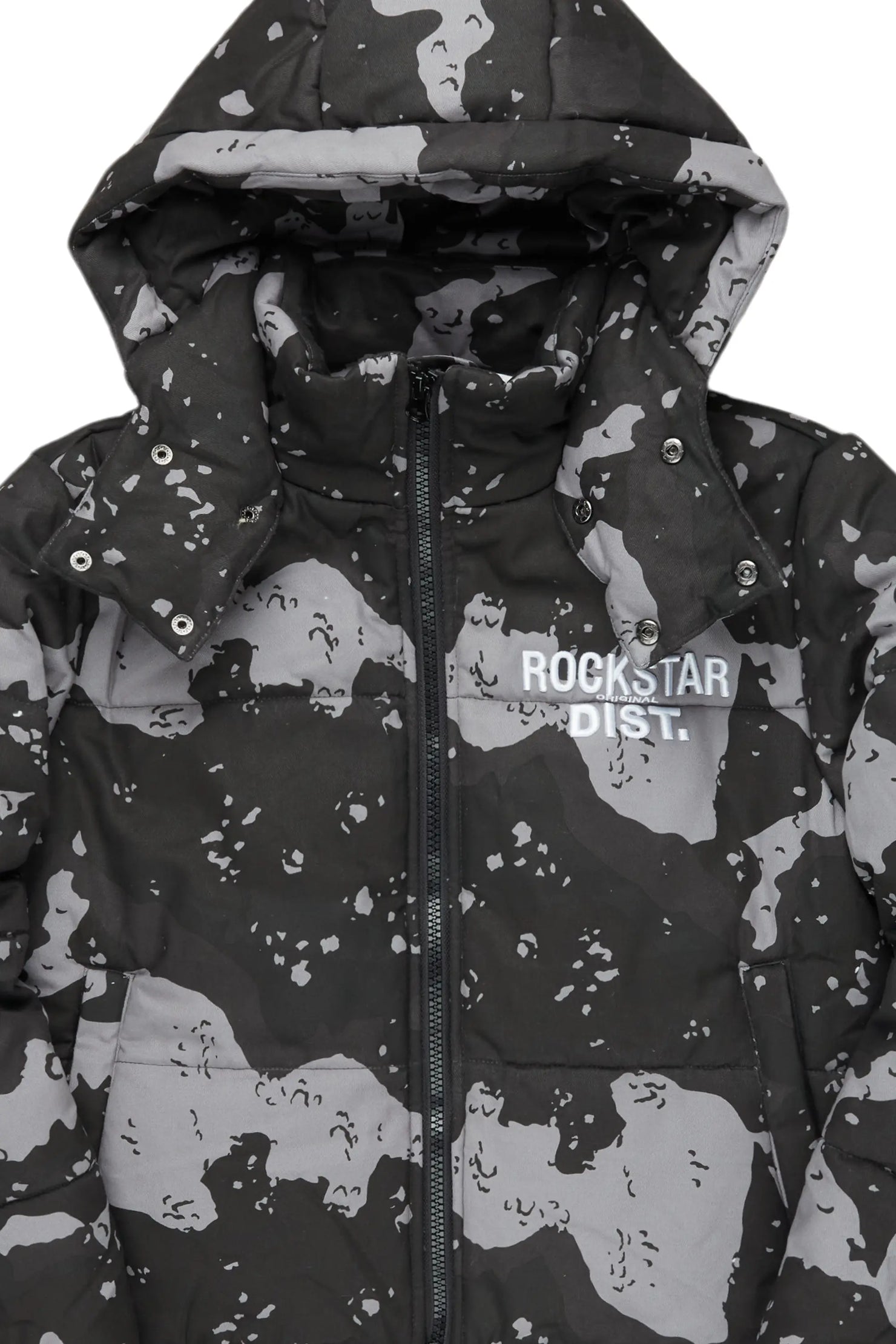 Porchea Black Camo Puffer Jacket