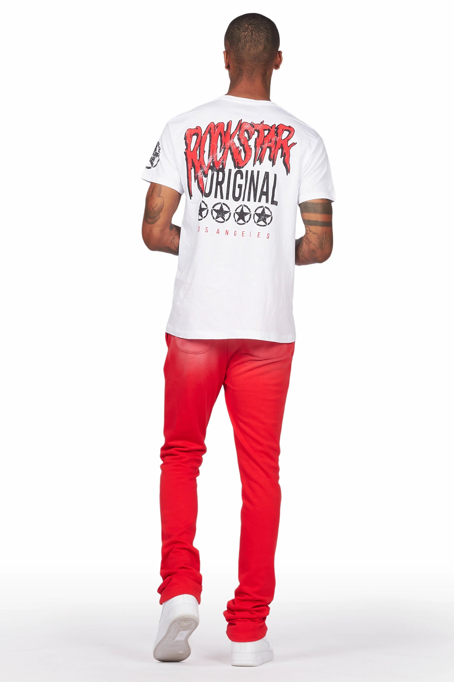 Wizzurd Red T-Shirt/Stacked Flare Pant Set