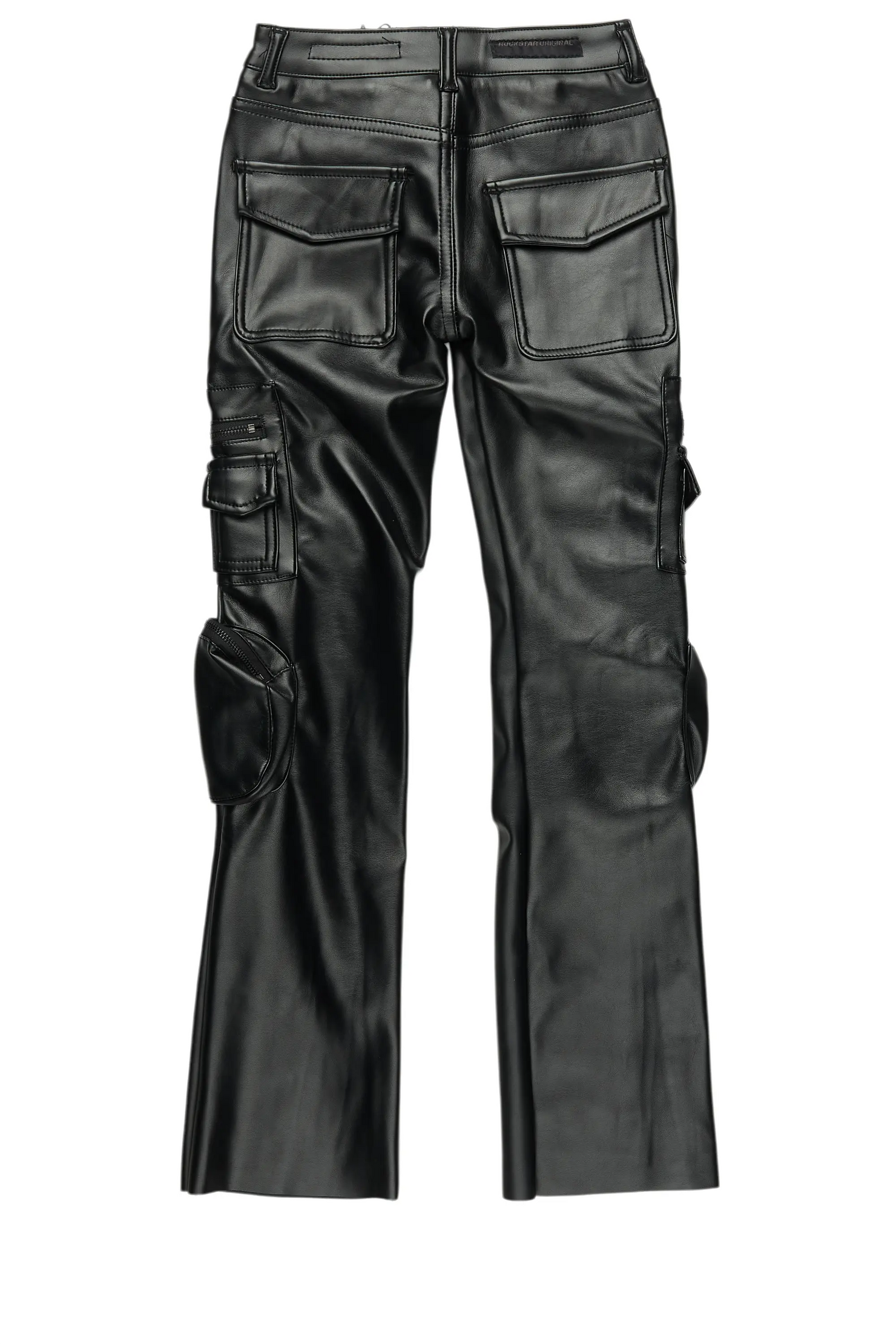 Boys Sutton Black  PU Leather Jean