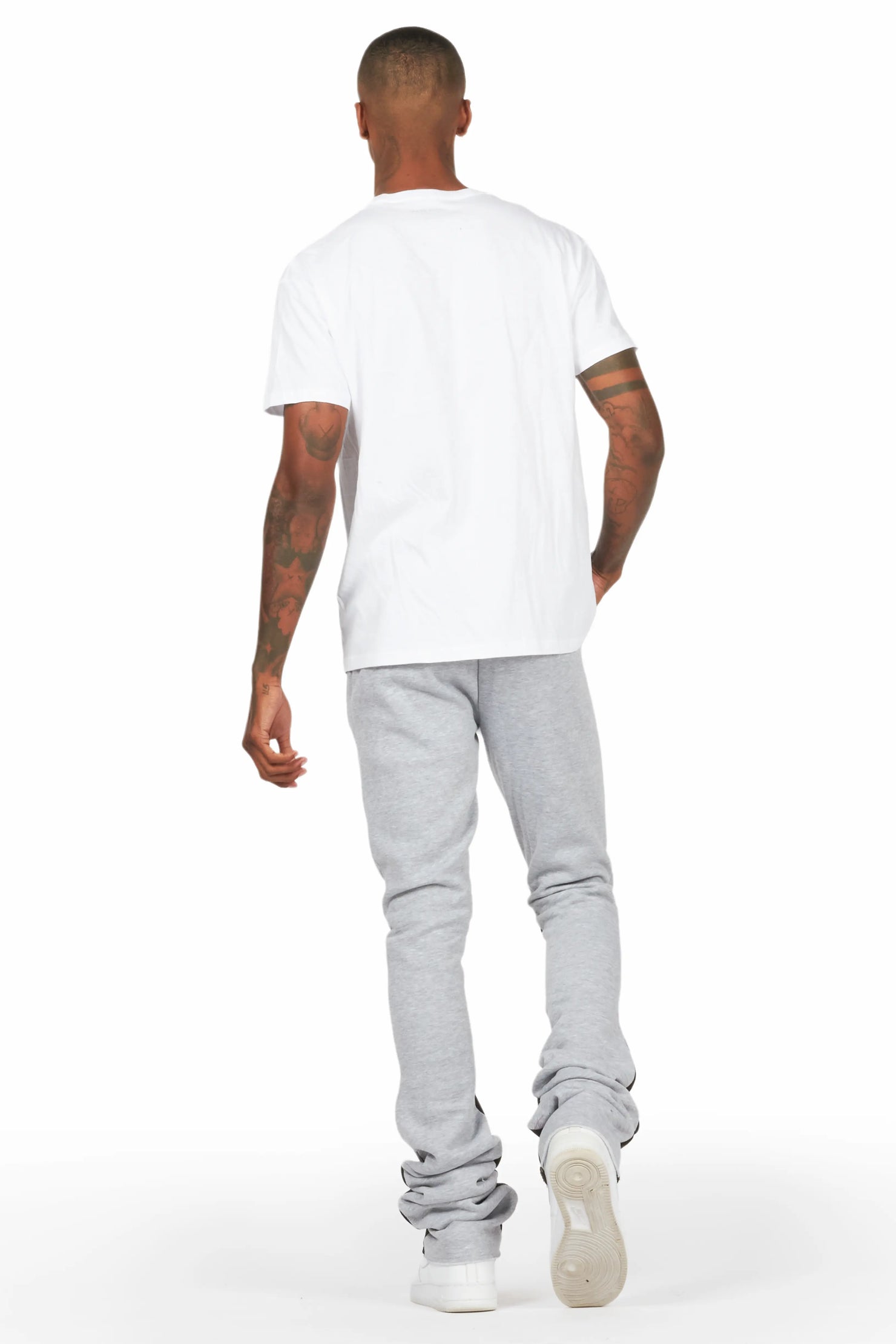 Helki White/Grey T-Shirt/Stacked Flare Track Set