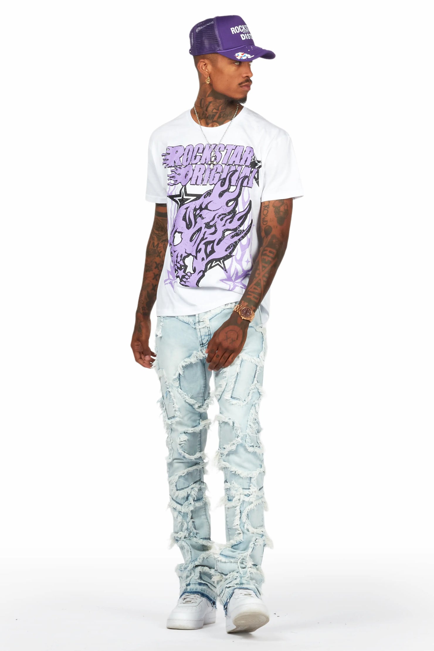 Smitty White/Purple Graphic T-Shirt