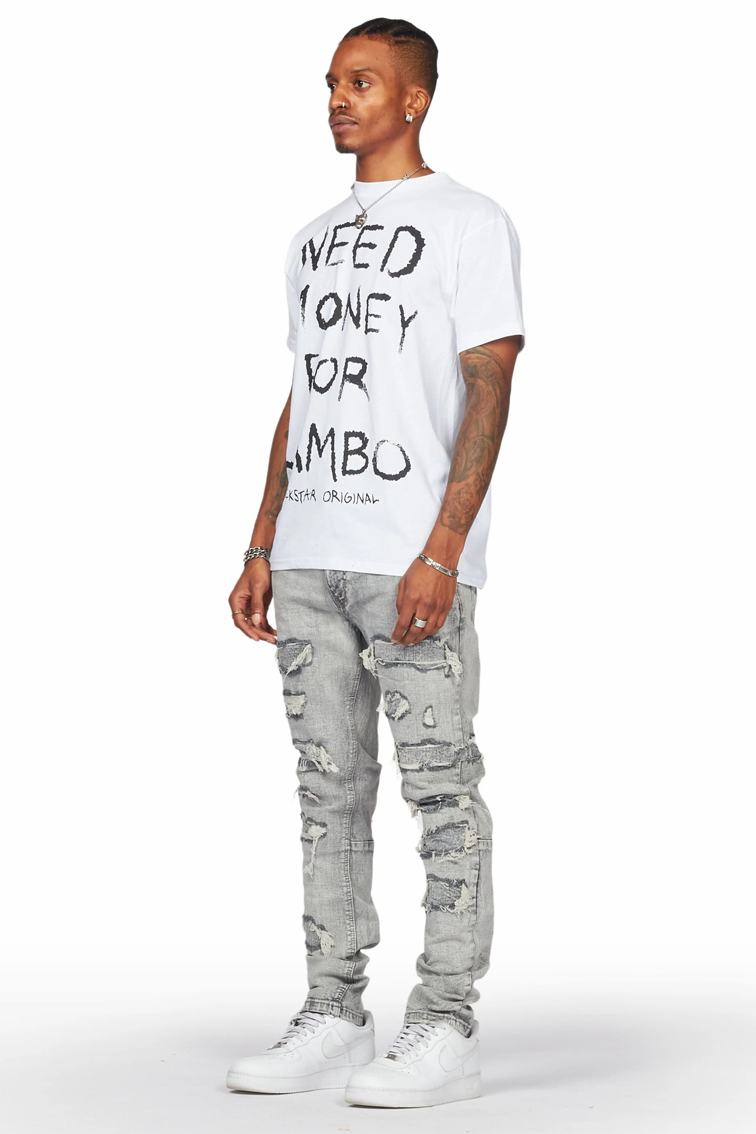 Dalit Grey Under Patch Skinny Fit Jean