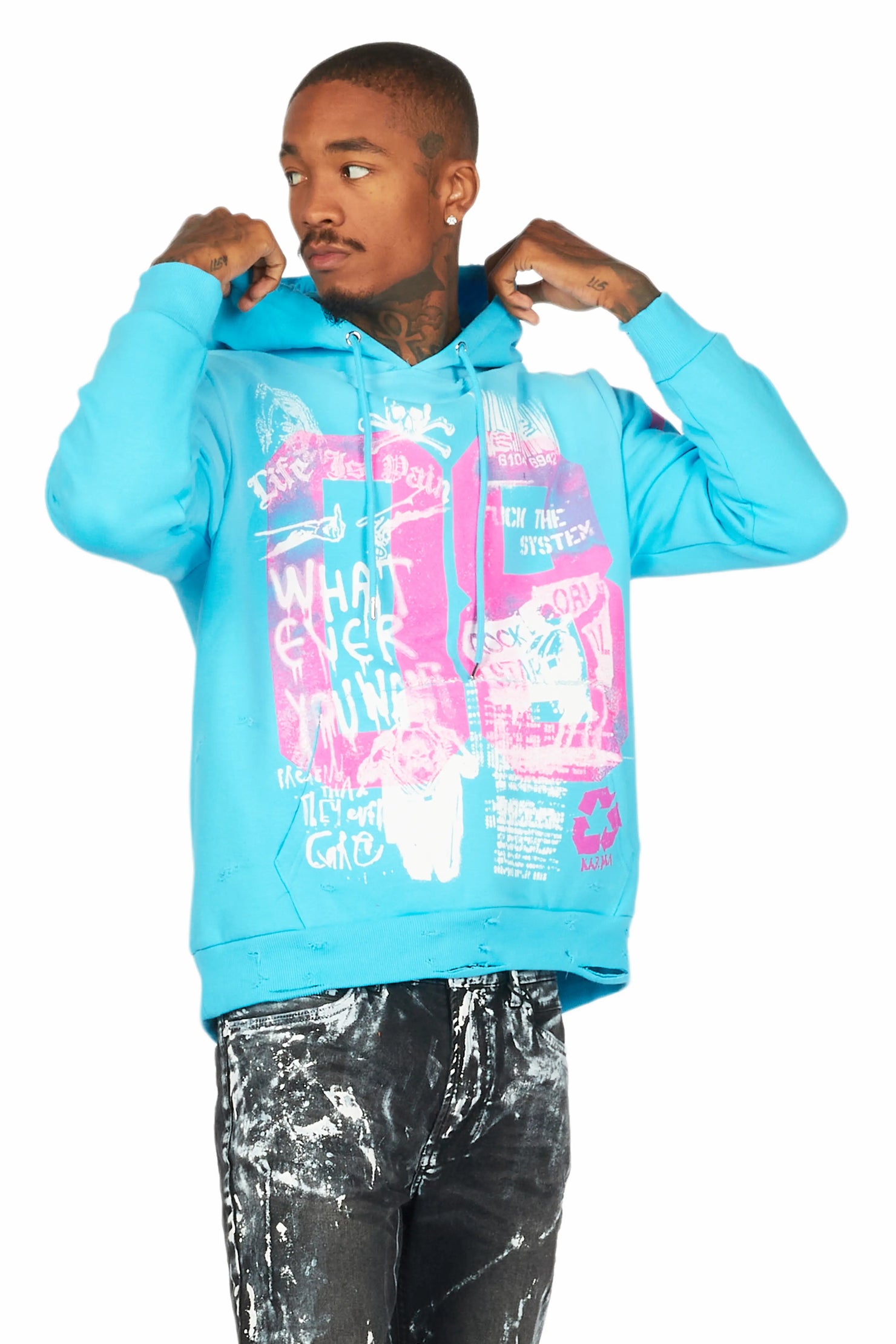 Grill Blue Graphic Hoodie