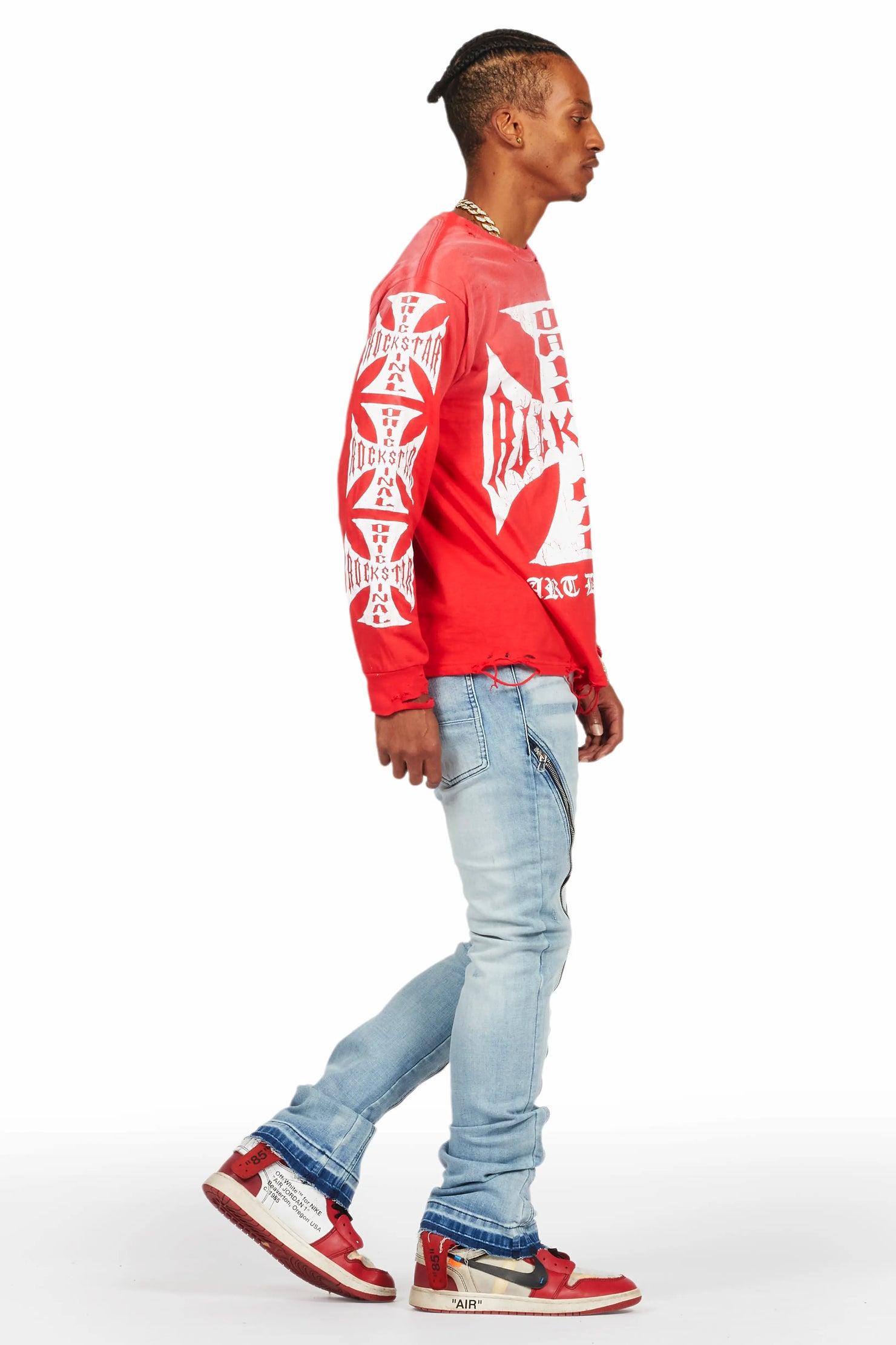 Udell Red Long Sleeve Graphic T-Shirt