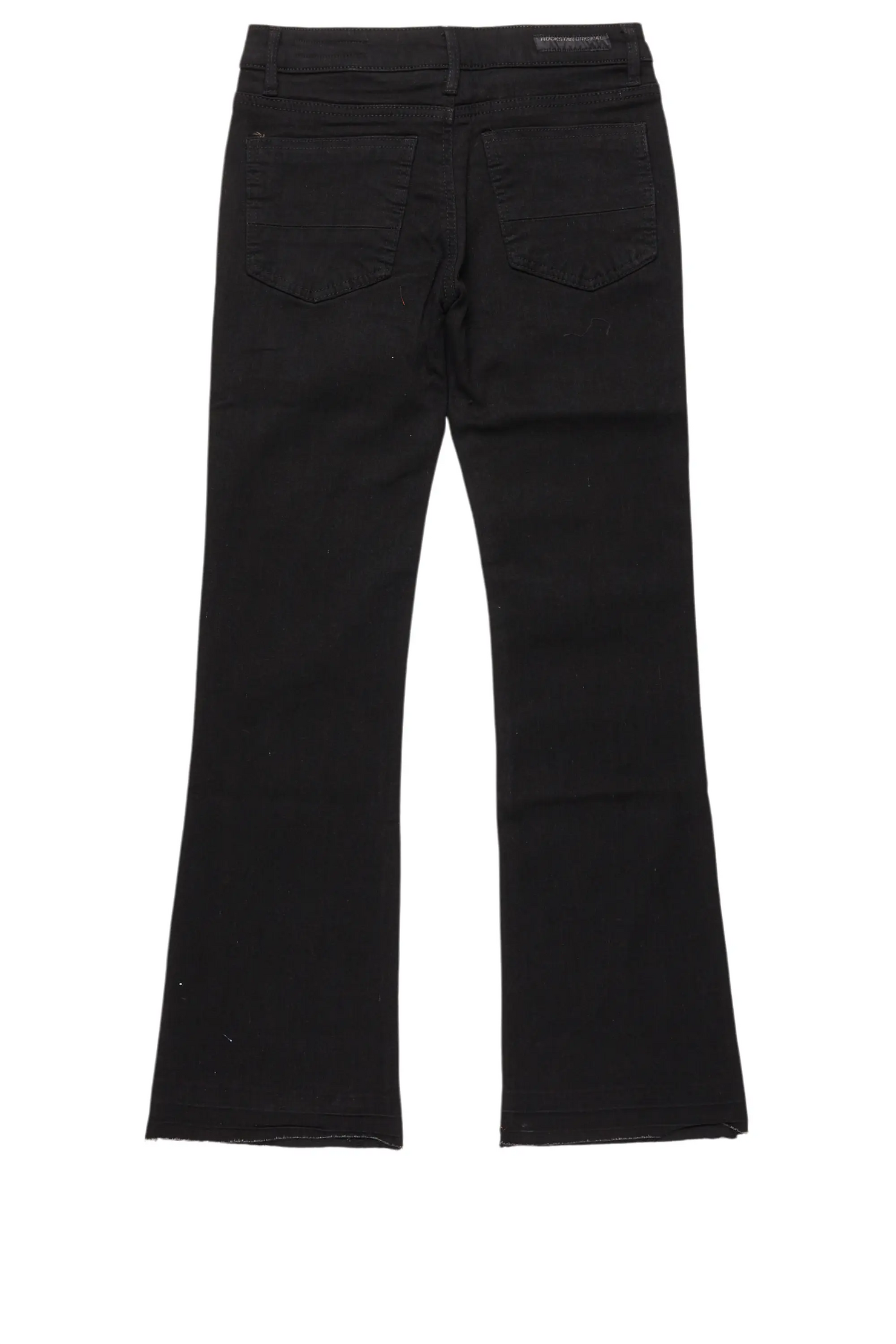 Boys Holibert Jet Black Stacked Flare Jean