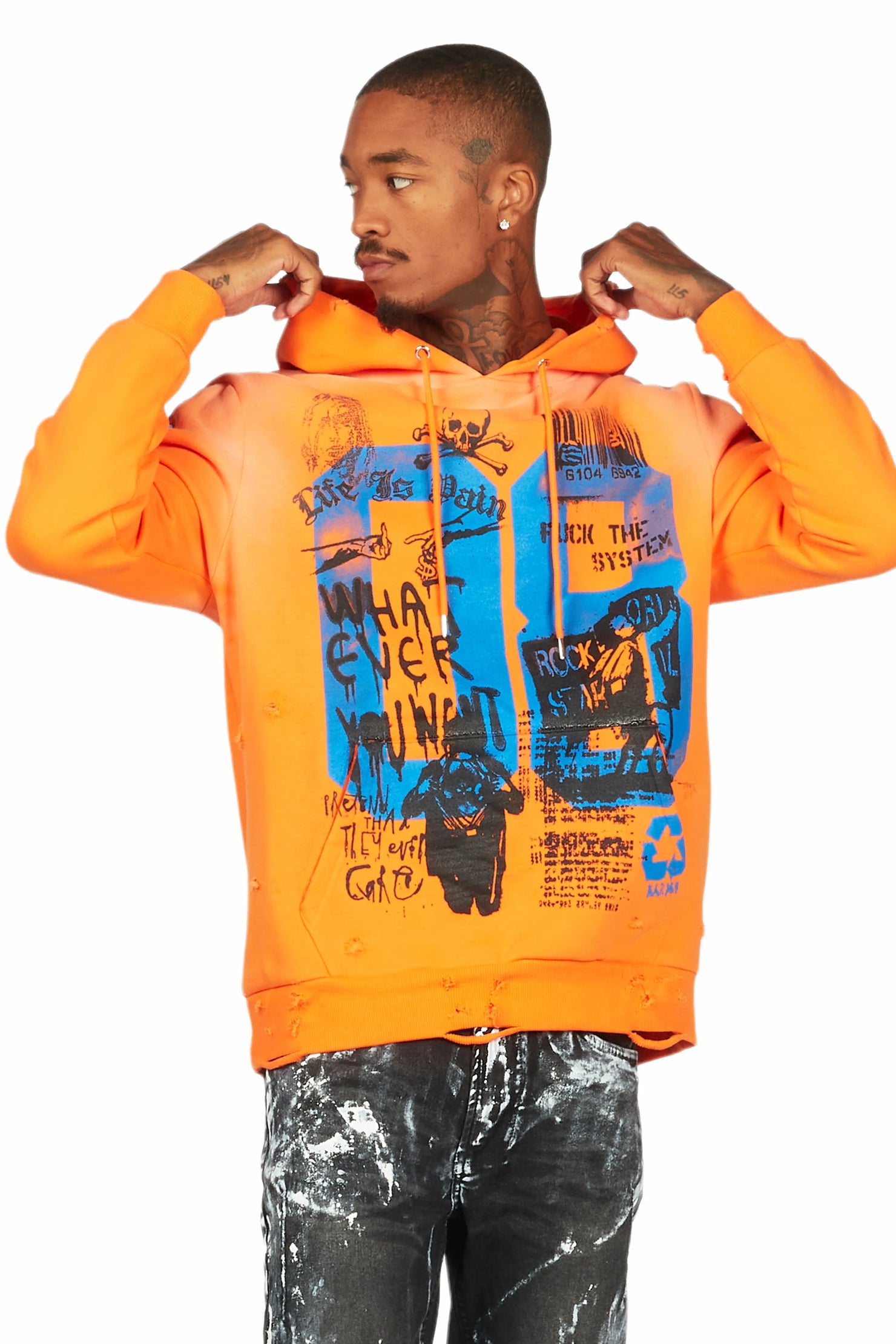 Grill Orange Graphic Hoodie