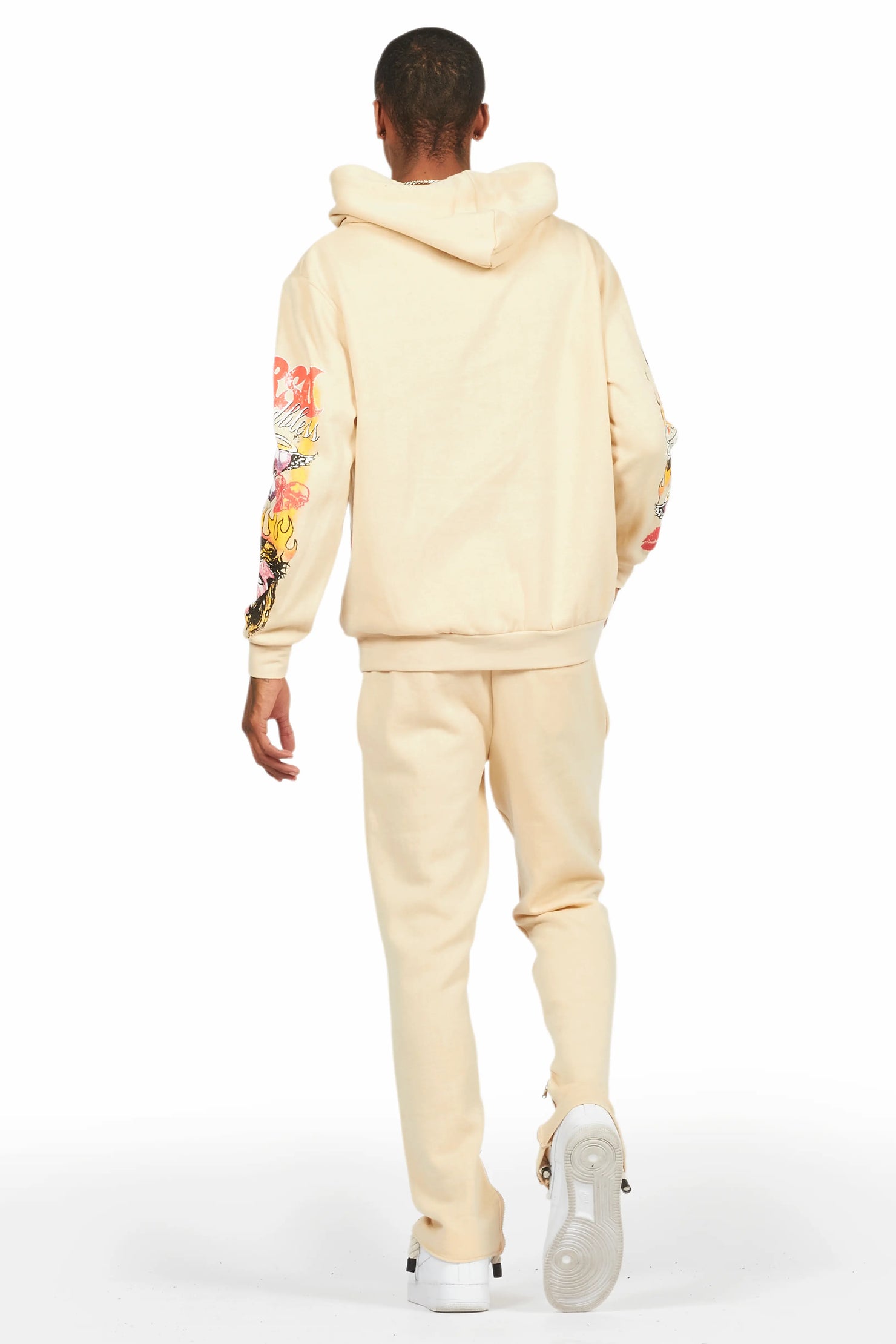 Germain Beige Slim Fit Hoodie Track Set