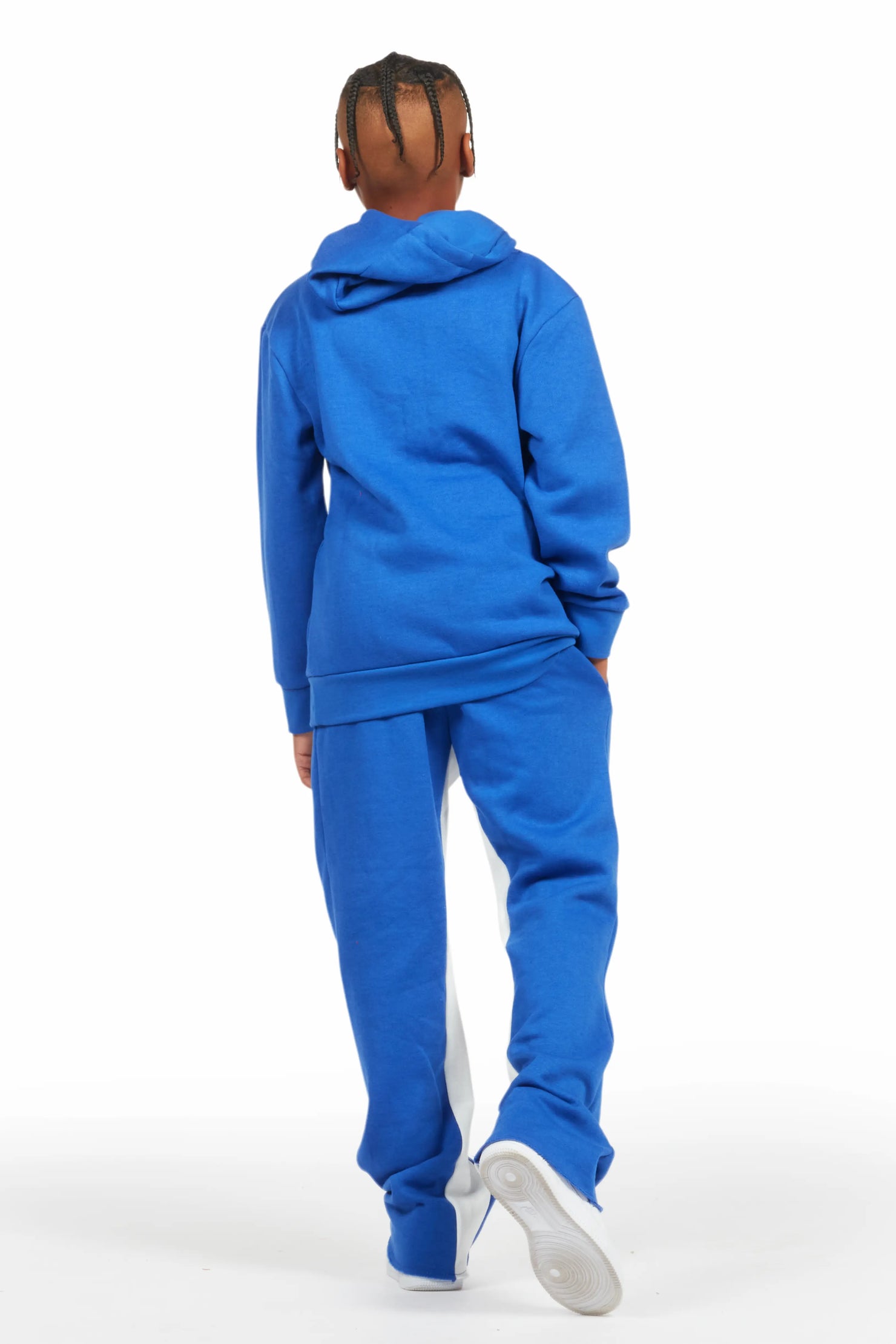 Boys Mallor Royal Blue Baggy Stacked Hoodie Track Set