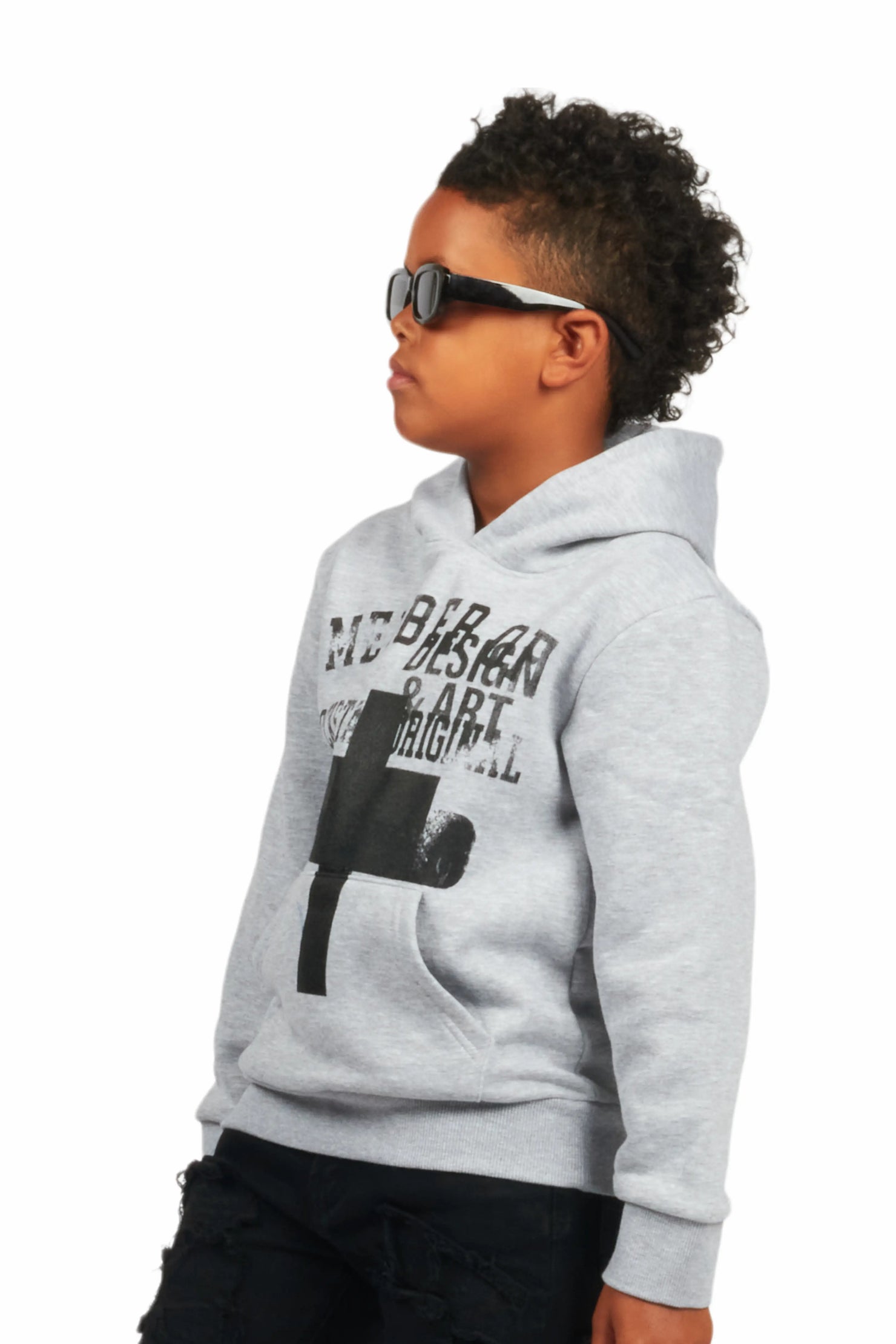 Boys Alaric Grey Graphic Hoodie