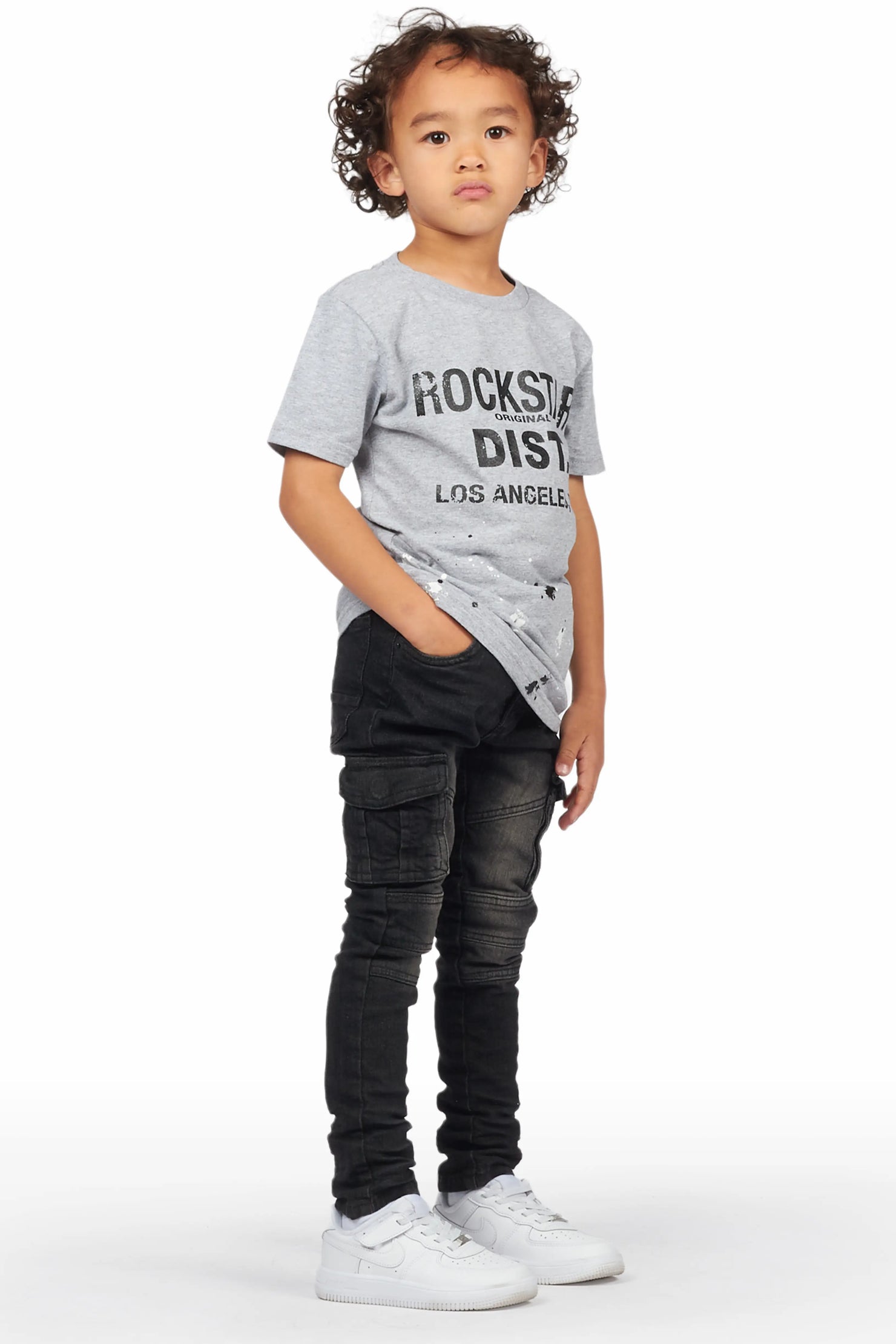 Boys Faiz Grey T-Shirt/Cargo Jean Set