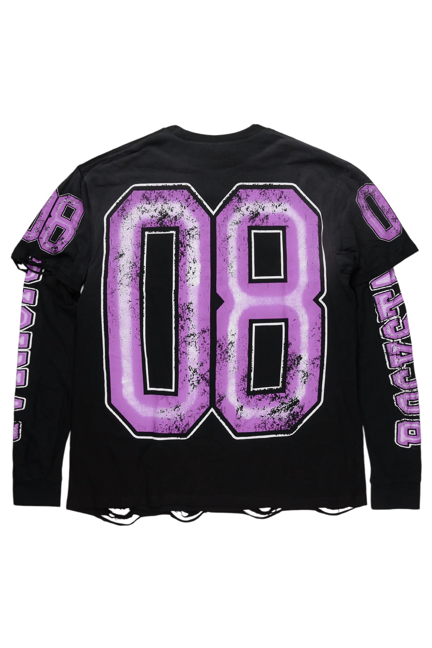 Tariqa Black/Purple Double Layer Graphic T-Shirt