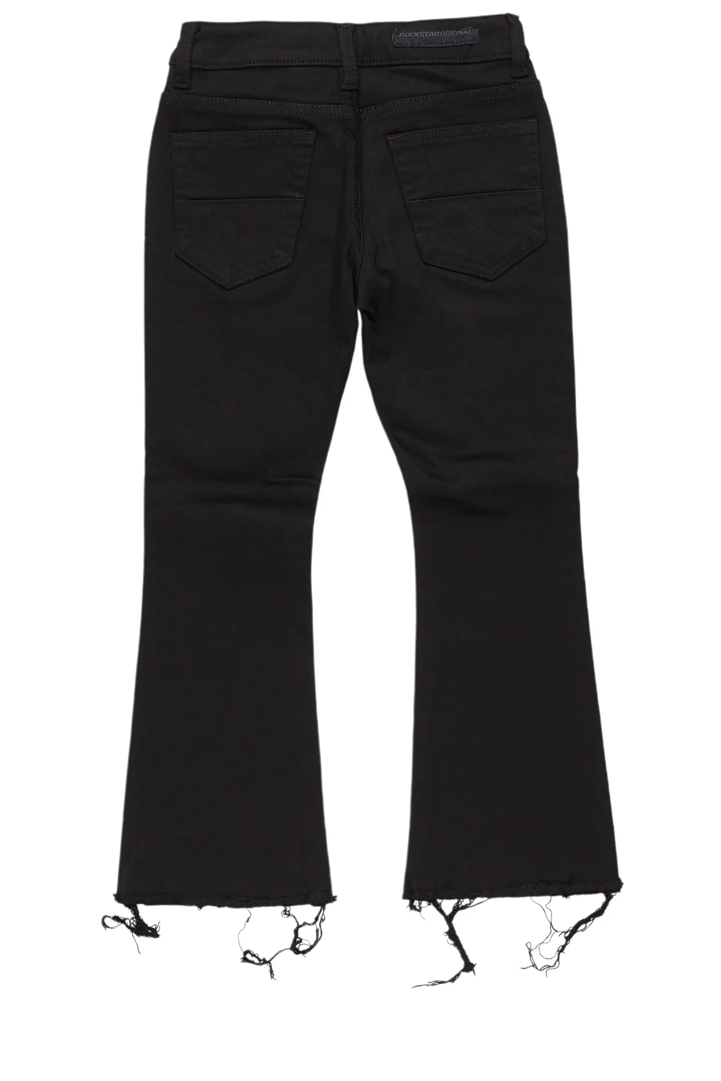 Boys Josiah Black Stacked Flare Jean