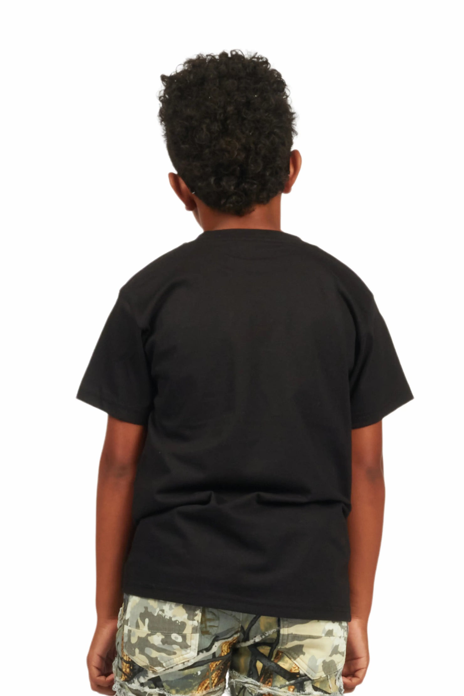 Boys Semaj Black Graphic T-Shirt