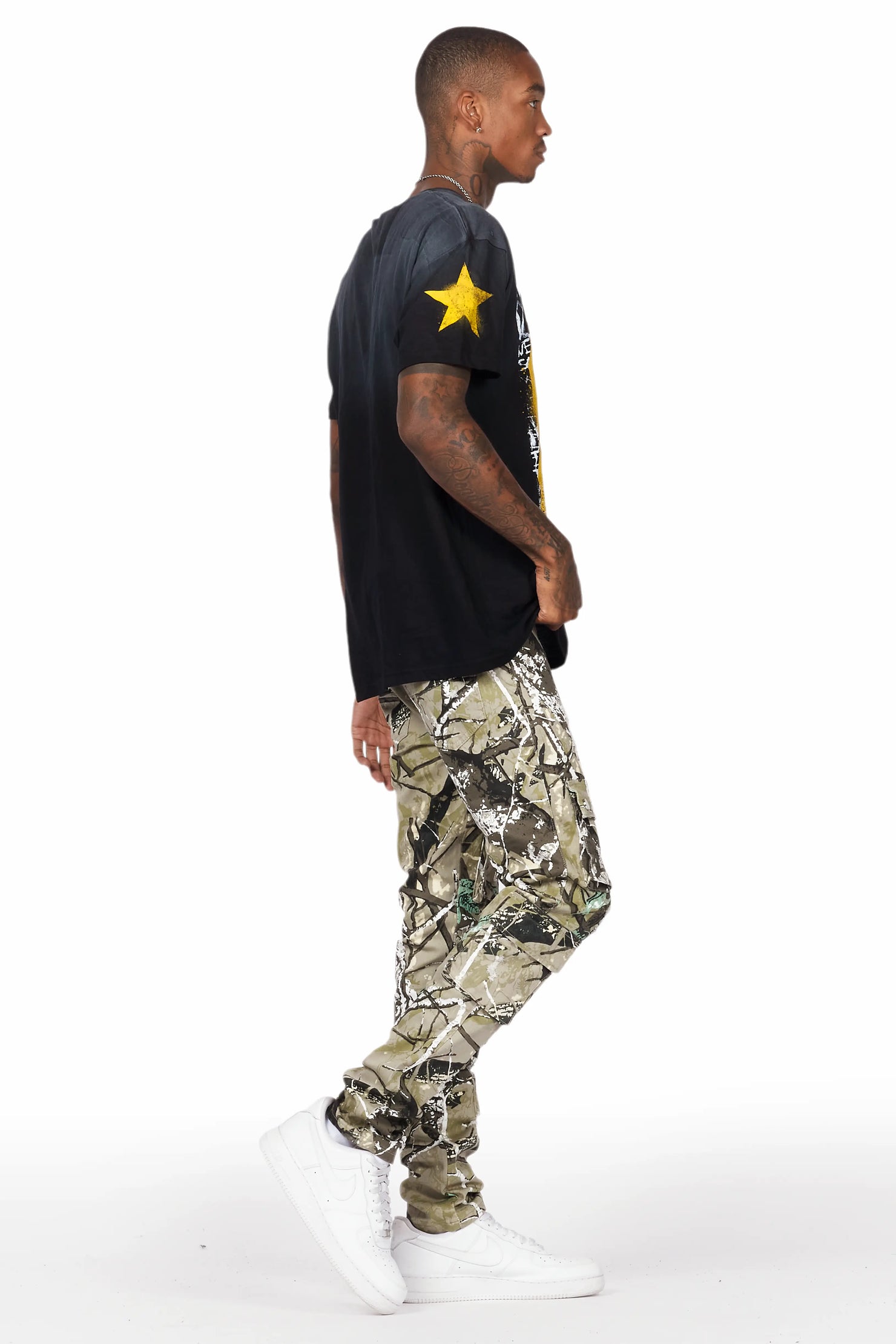 Adril Tree Camo Skinny Fit Cargo Jean