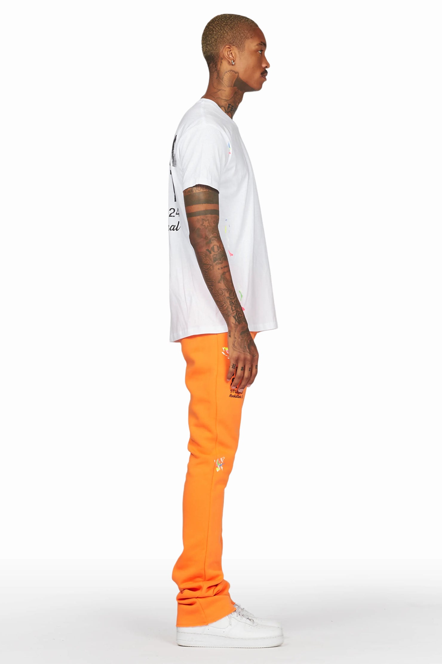 Mancha Orange T-Shirt Stacked Flare Track Set