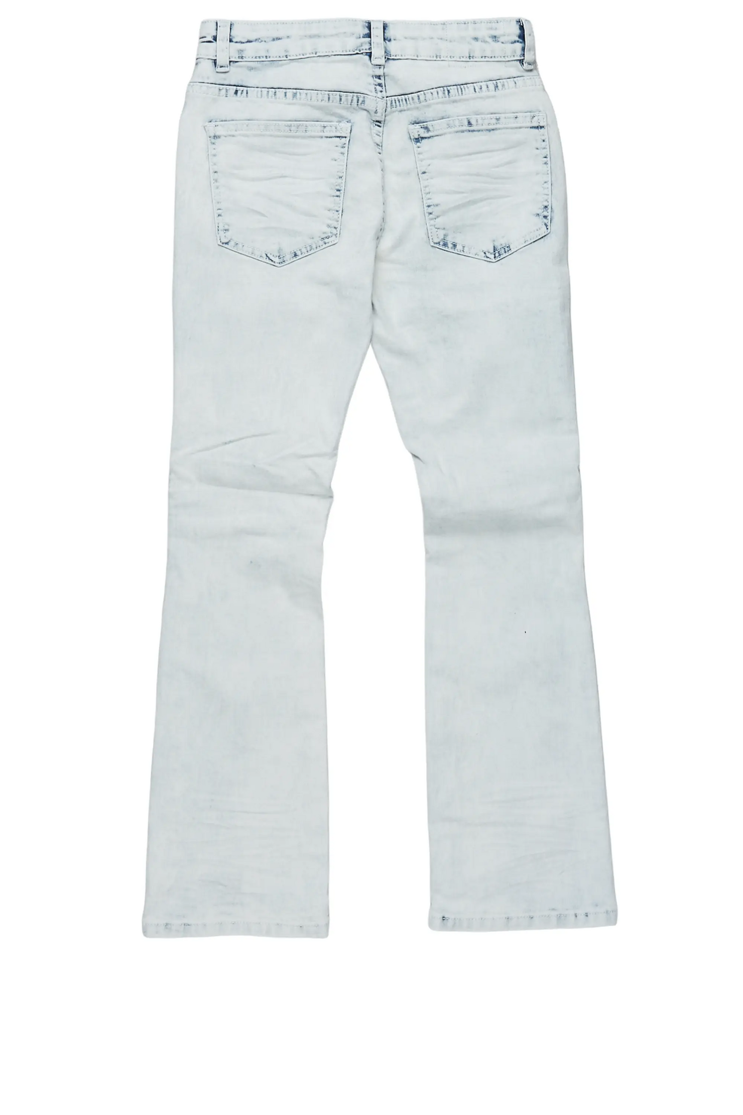 Girls Xaila Light Blue Stacked Flare Jean