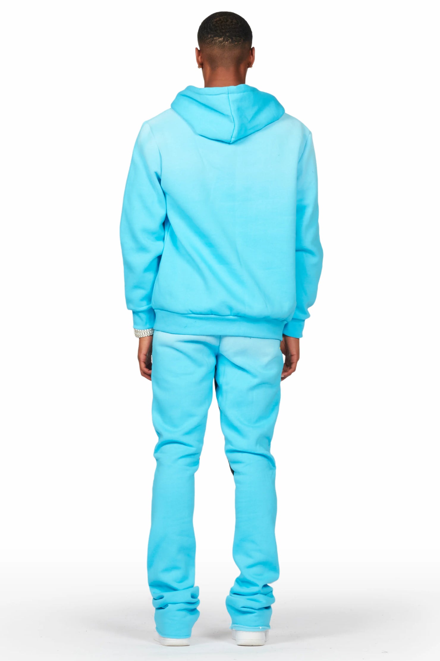 Rockstar Art Dist. Blue/White Hoodie/Stacked Flare Pant Set