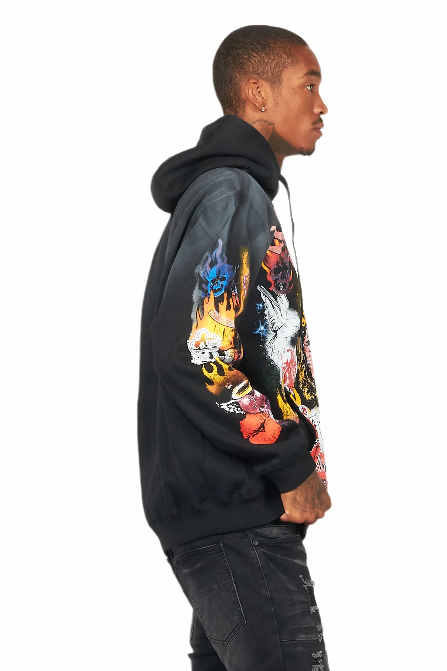 Germain Black Graphic Hoodie