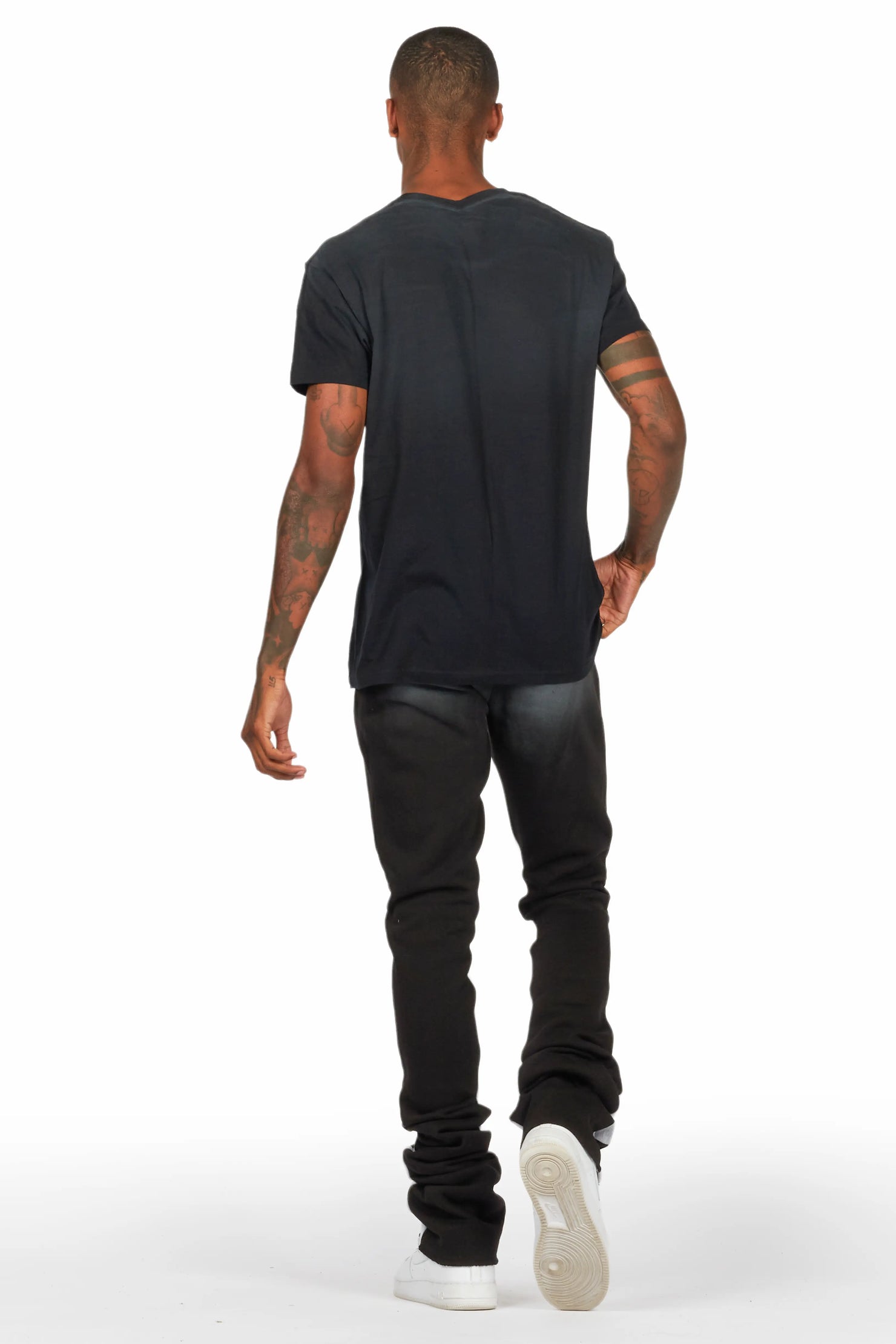 Lemar Black T-Shirt/Super Stacked Flare Track Set