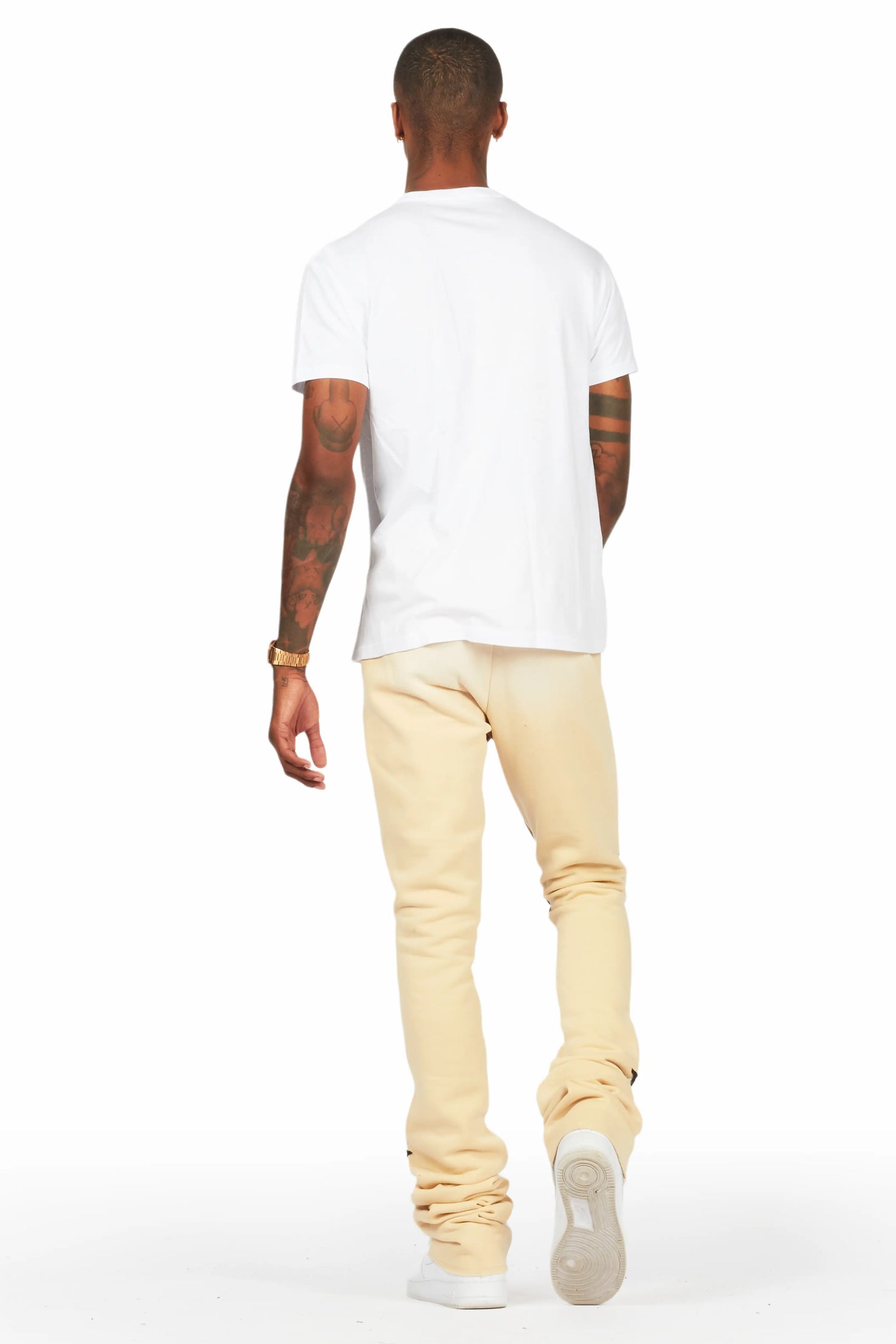 Felipe White/Beige T-Shirt/Super Stacked Flare Track Set