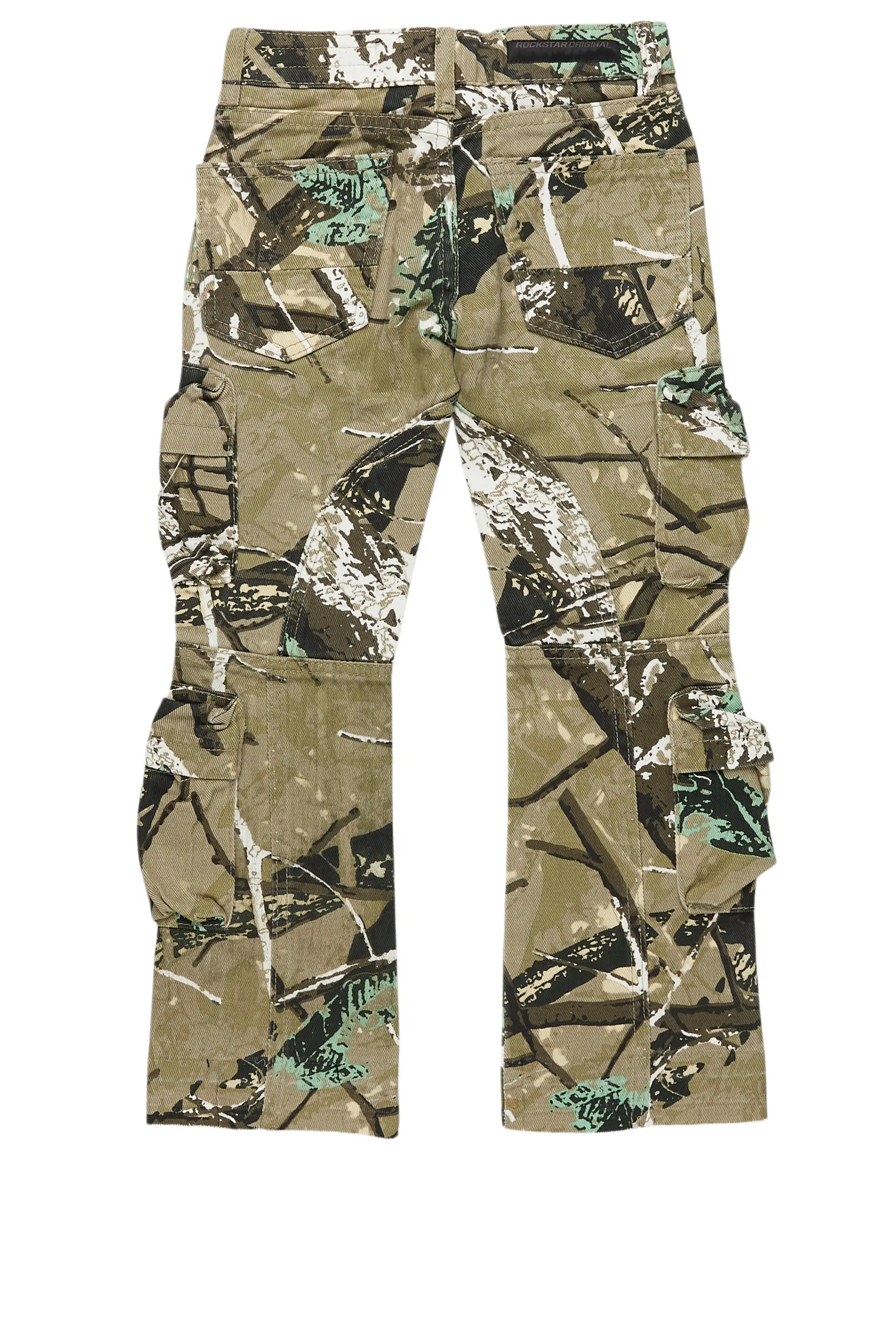 Boys Gregor Tree Camo Stacked Flare Cargo Jean