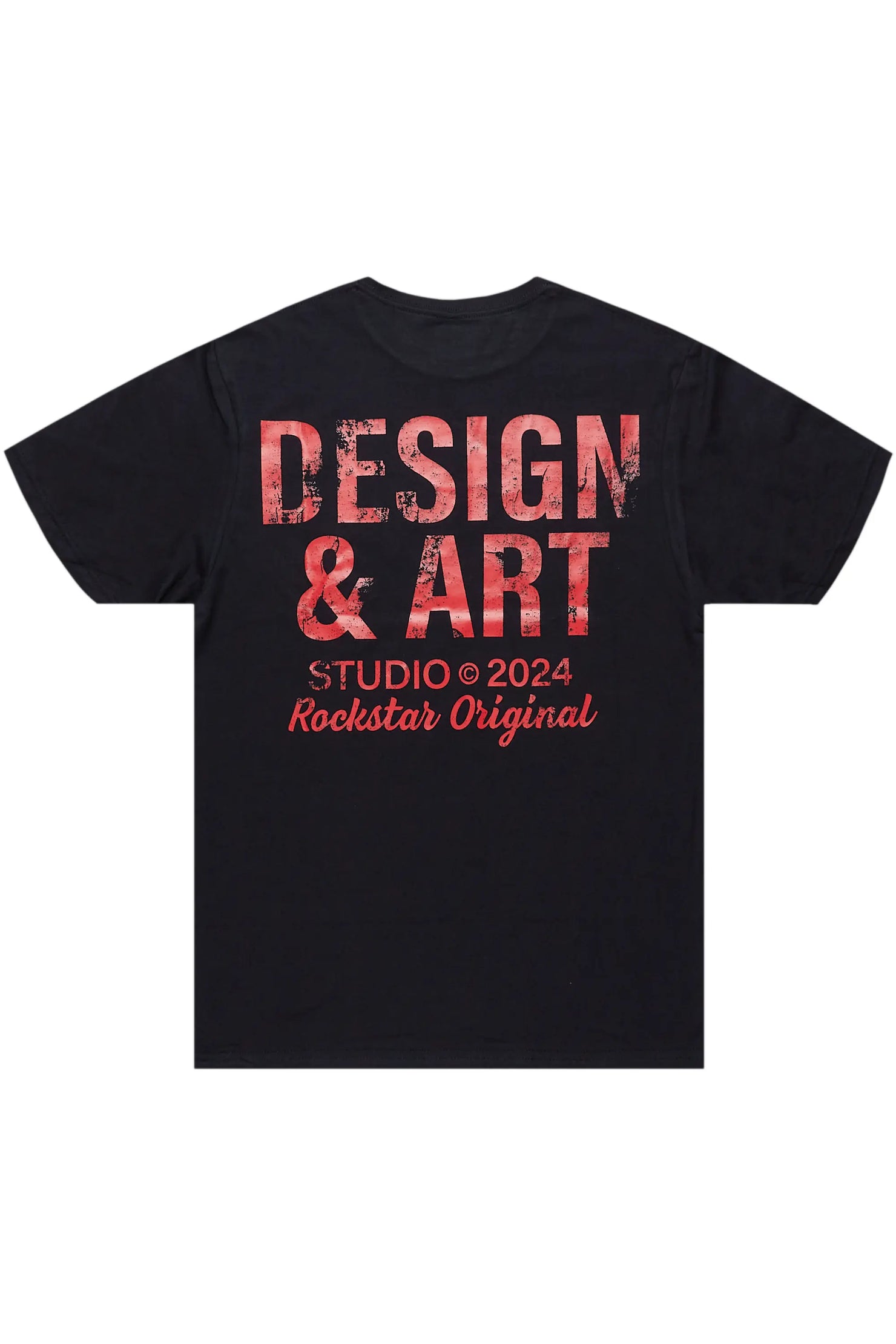 Mancha Black/Red Graphic T-Shirt