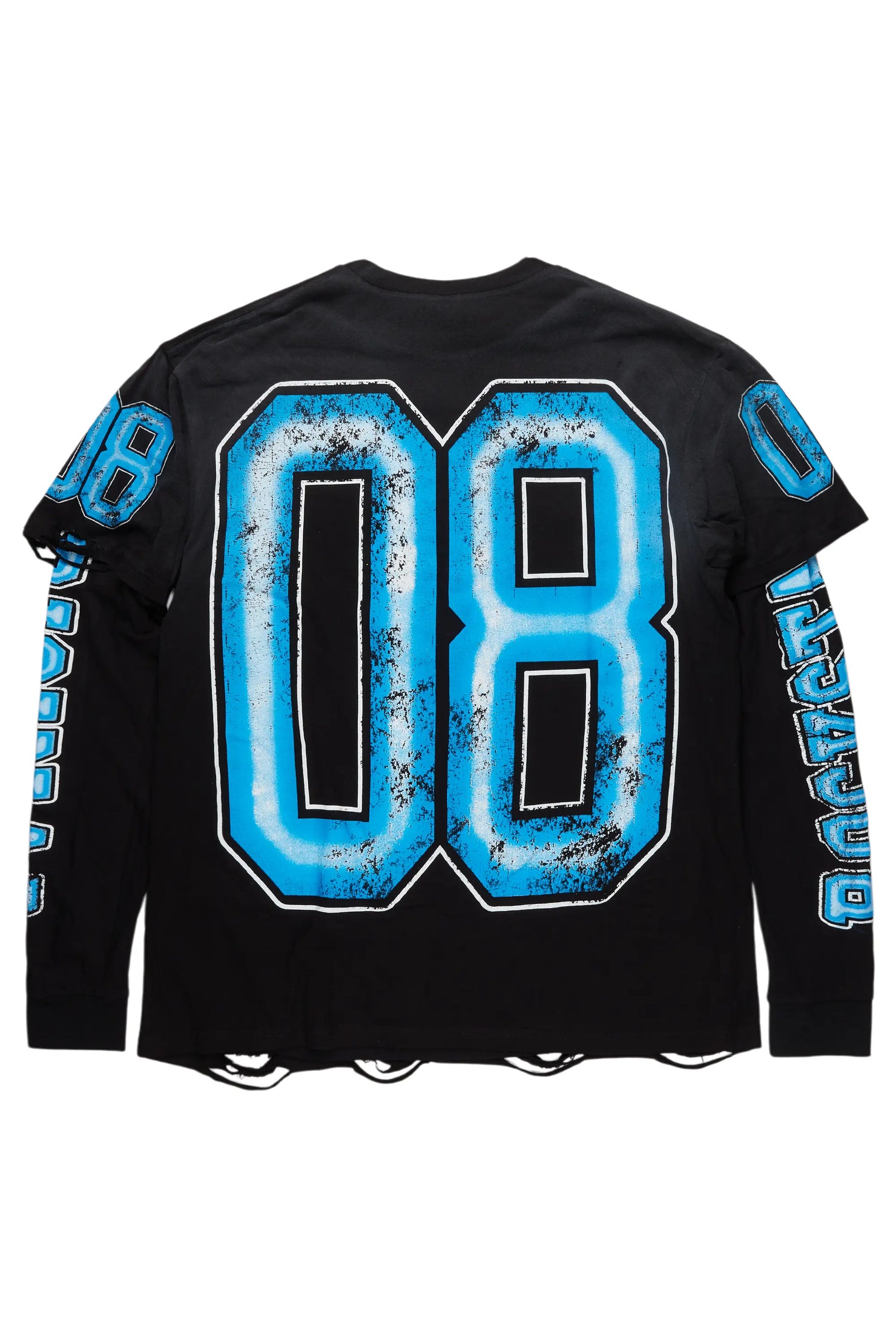 Tariqa Black/Blue Double Layer Graphic T-Shirt