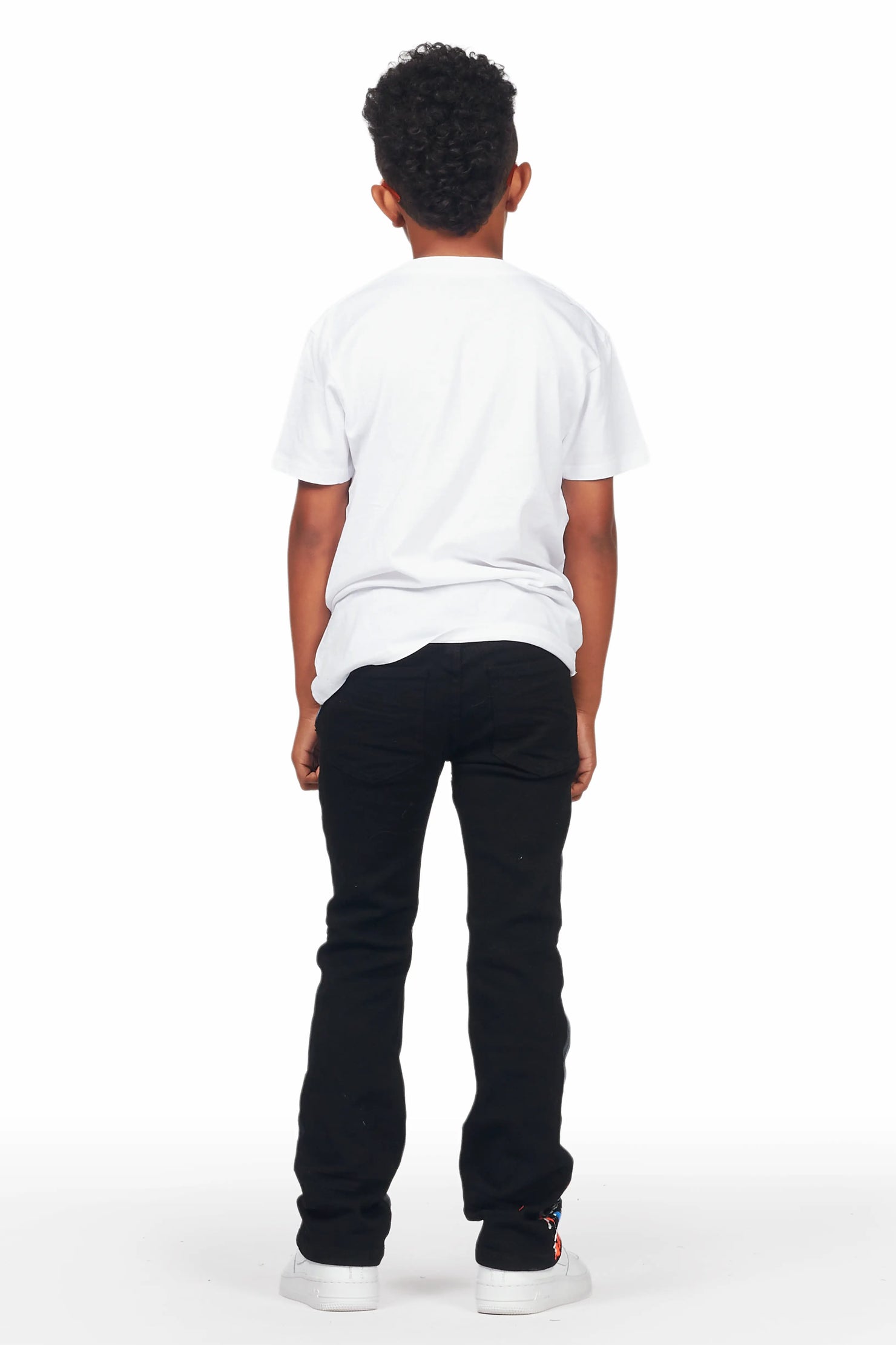 Boys Hill White T-Shirt/Stacked Flare Jean Set