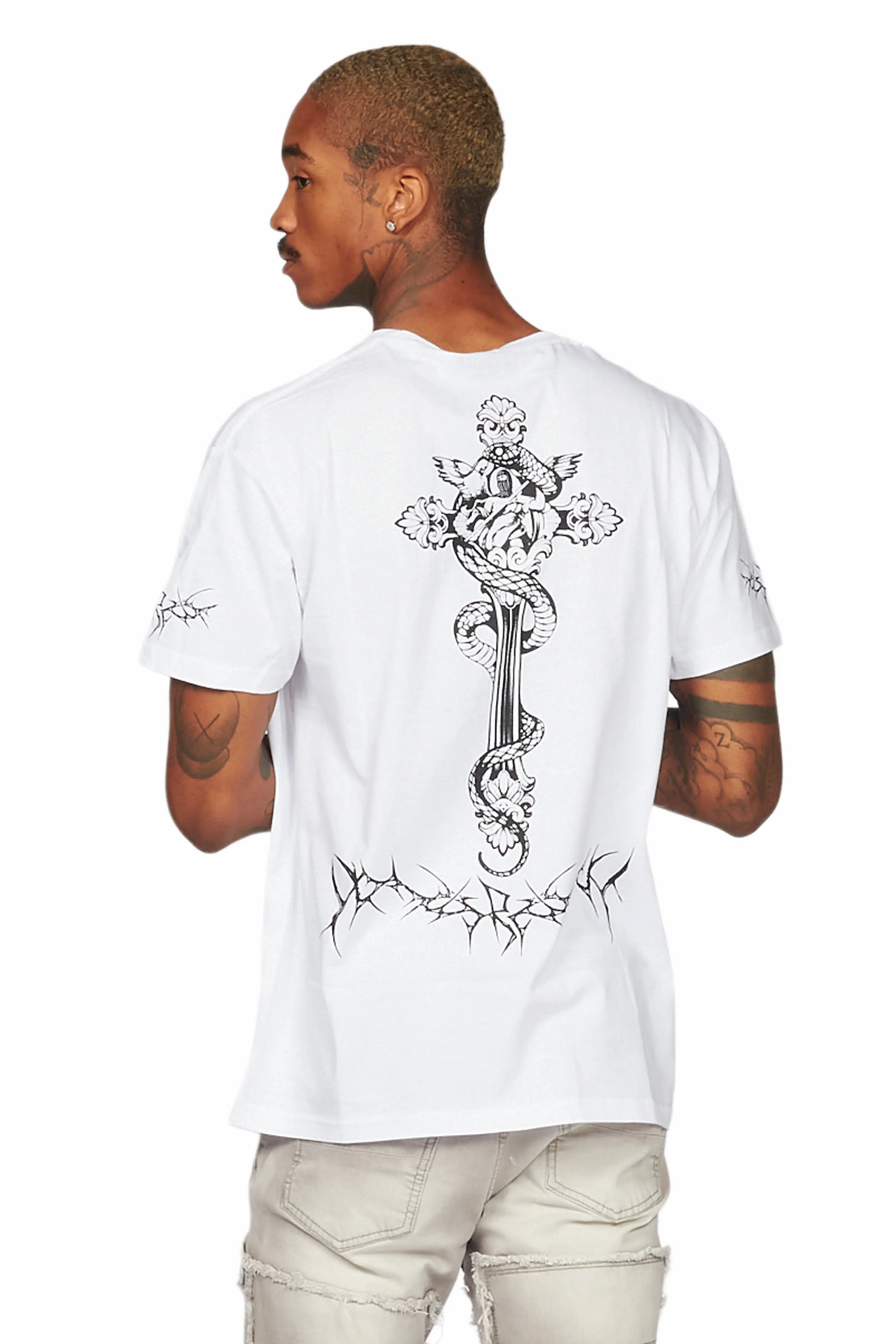 Leander White/Black Graphic T-Shirt