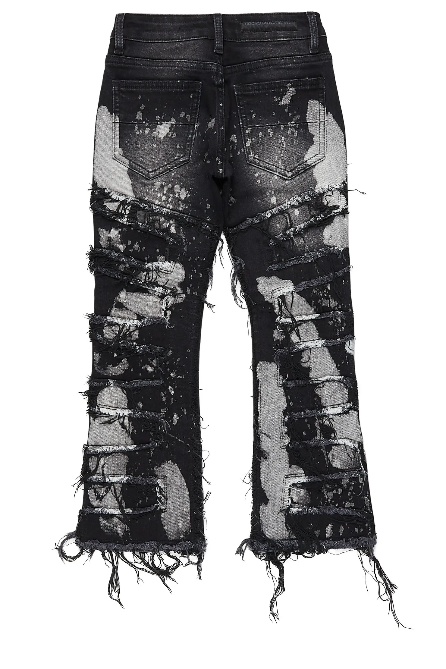 Boys Laban Black Bleach Stacked Flare Jean