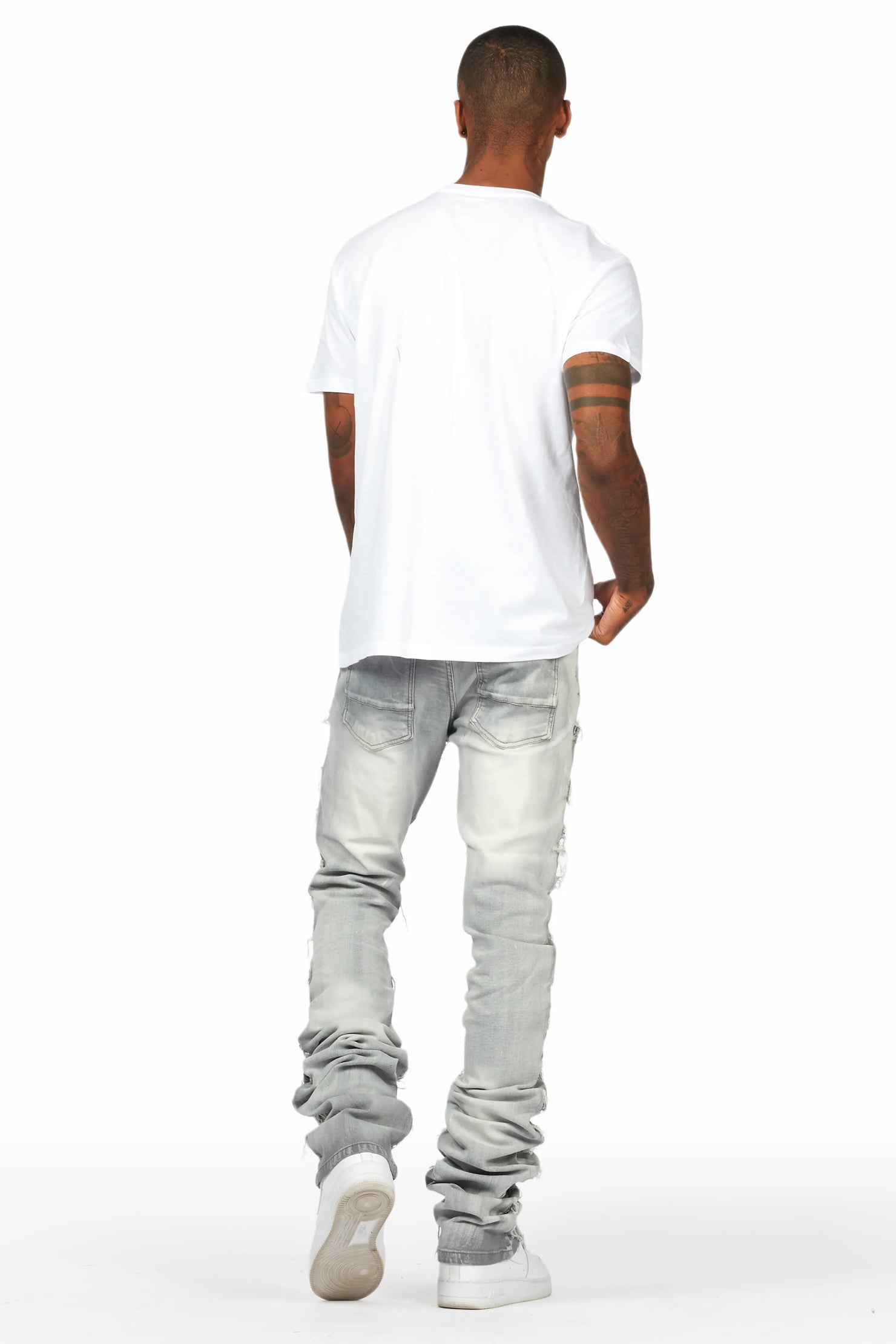 Banji White/Grey T-Shirt Stacked Flare Jean Bundle