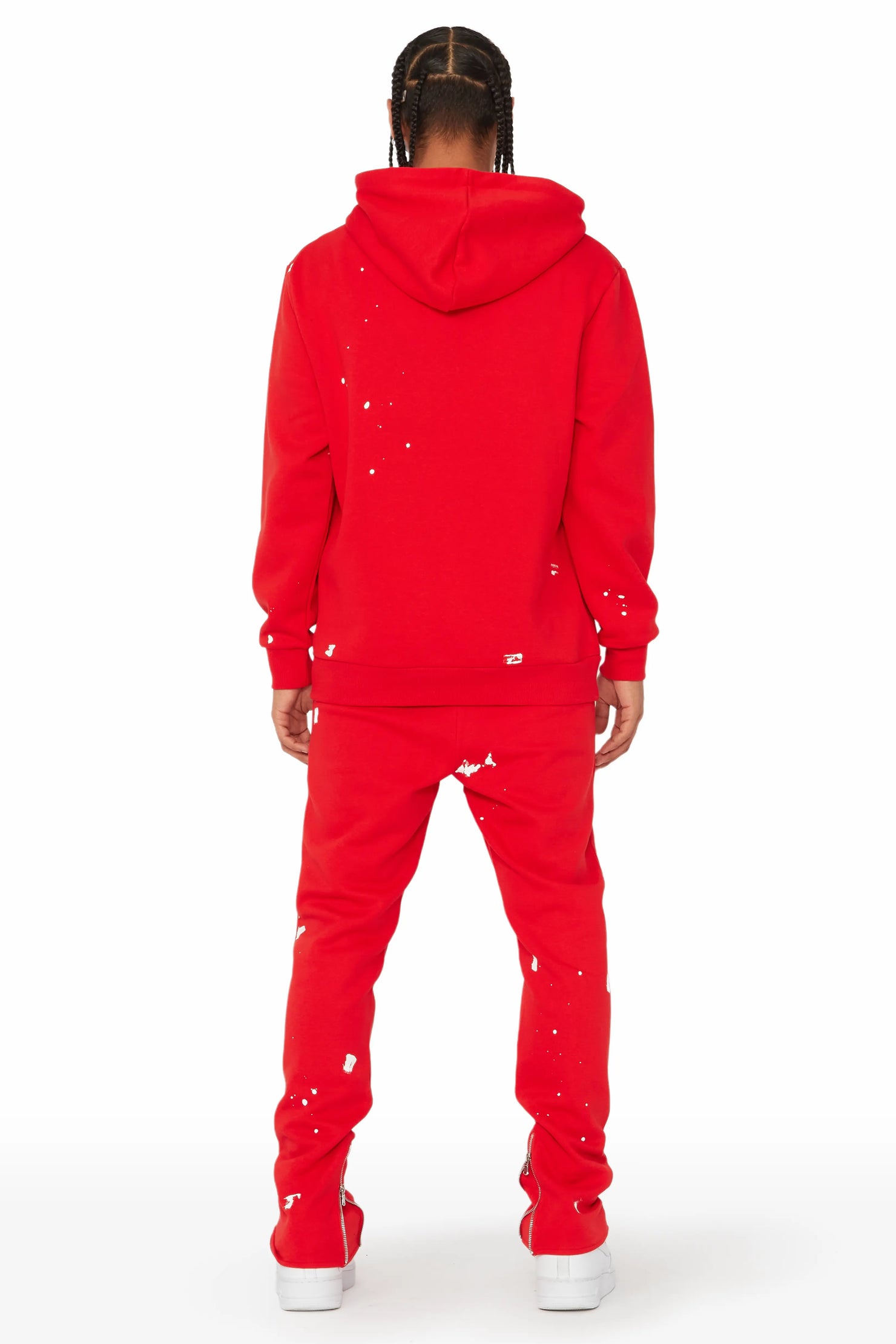 Ajani Red Slim Fit Track Set