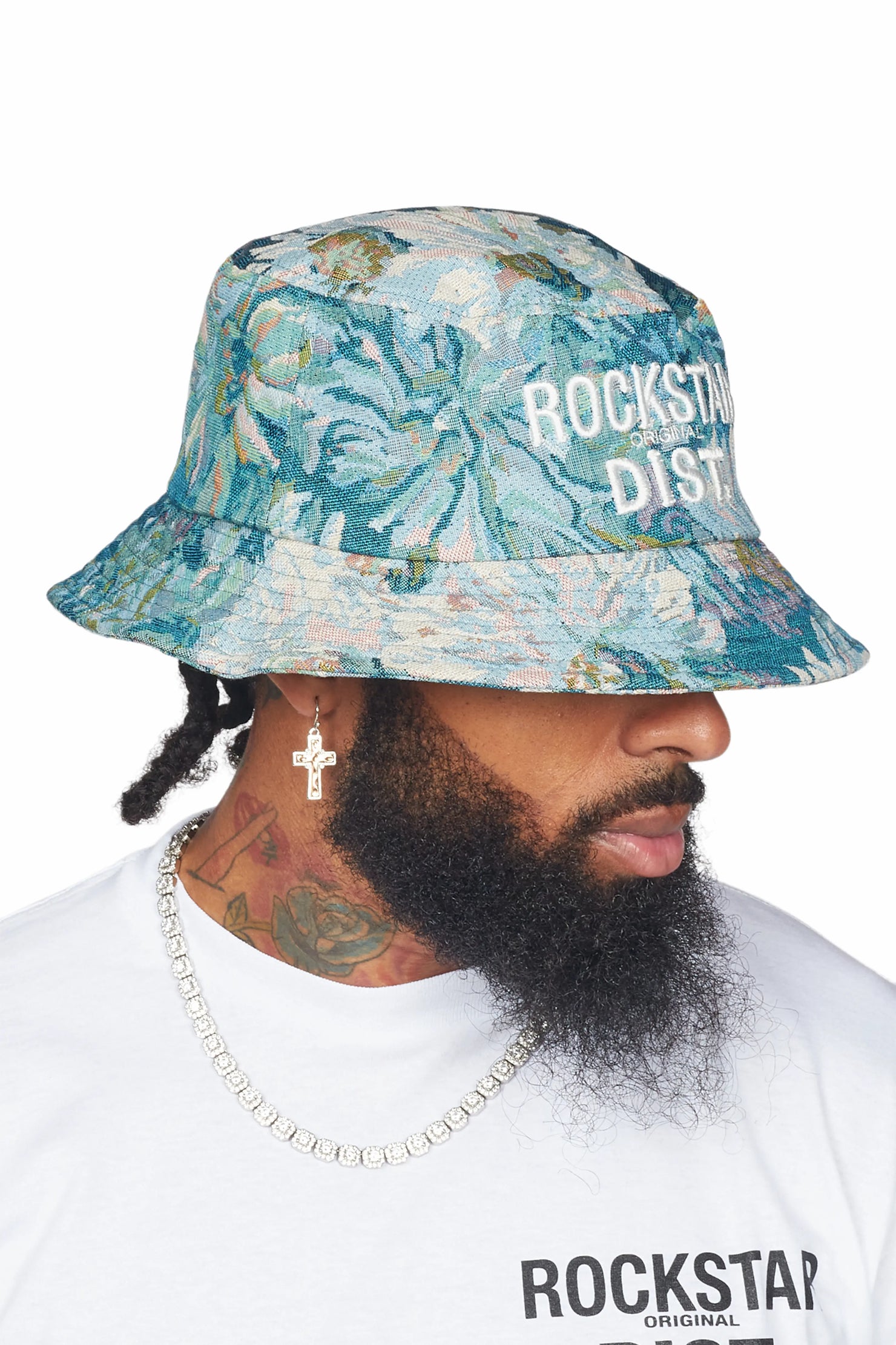 Teylor Blue Tapestry Bucket Hat