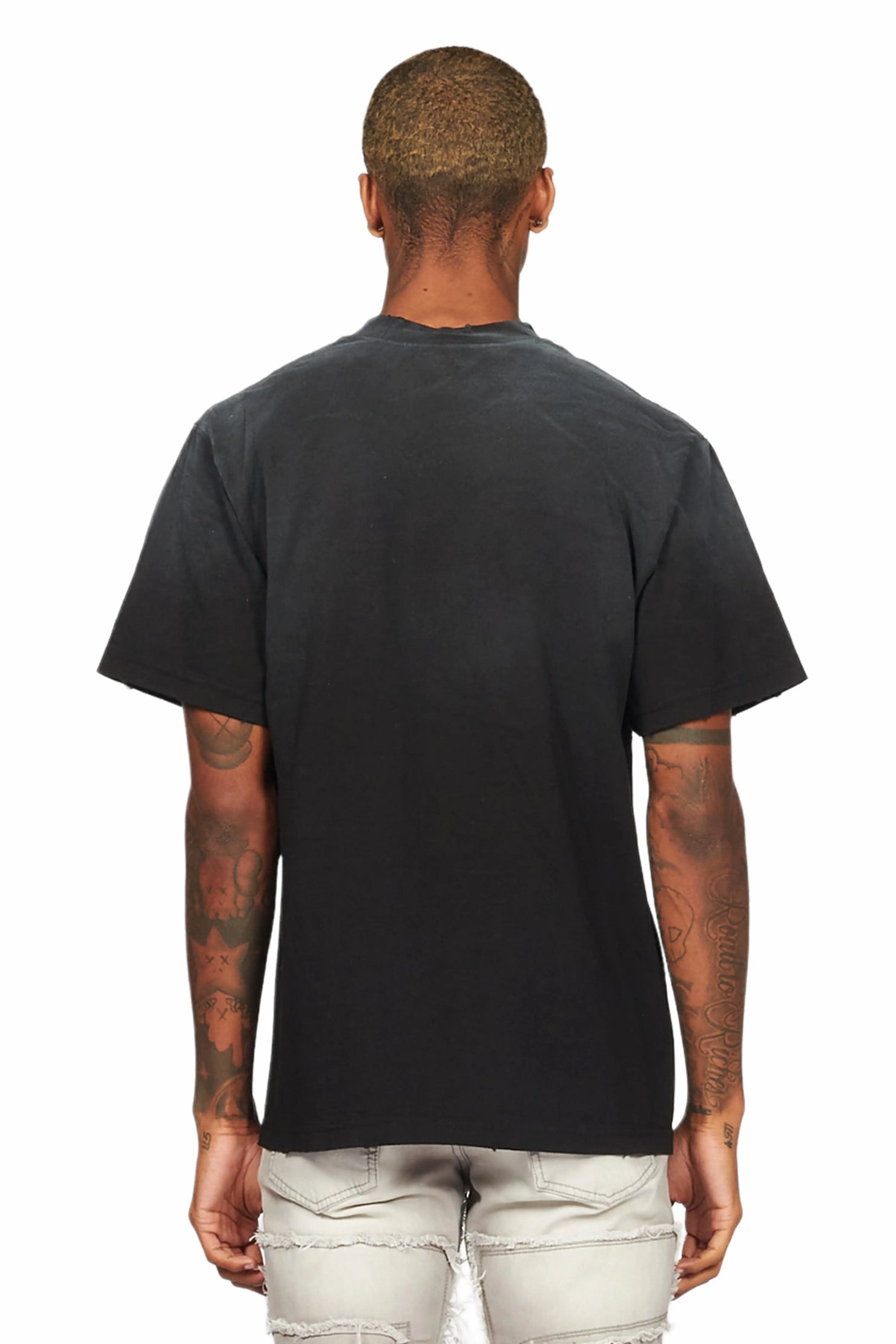 Griff Black Graphic Oversized T-Shirt