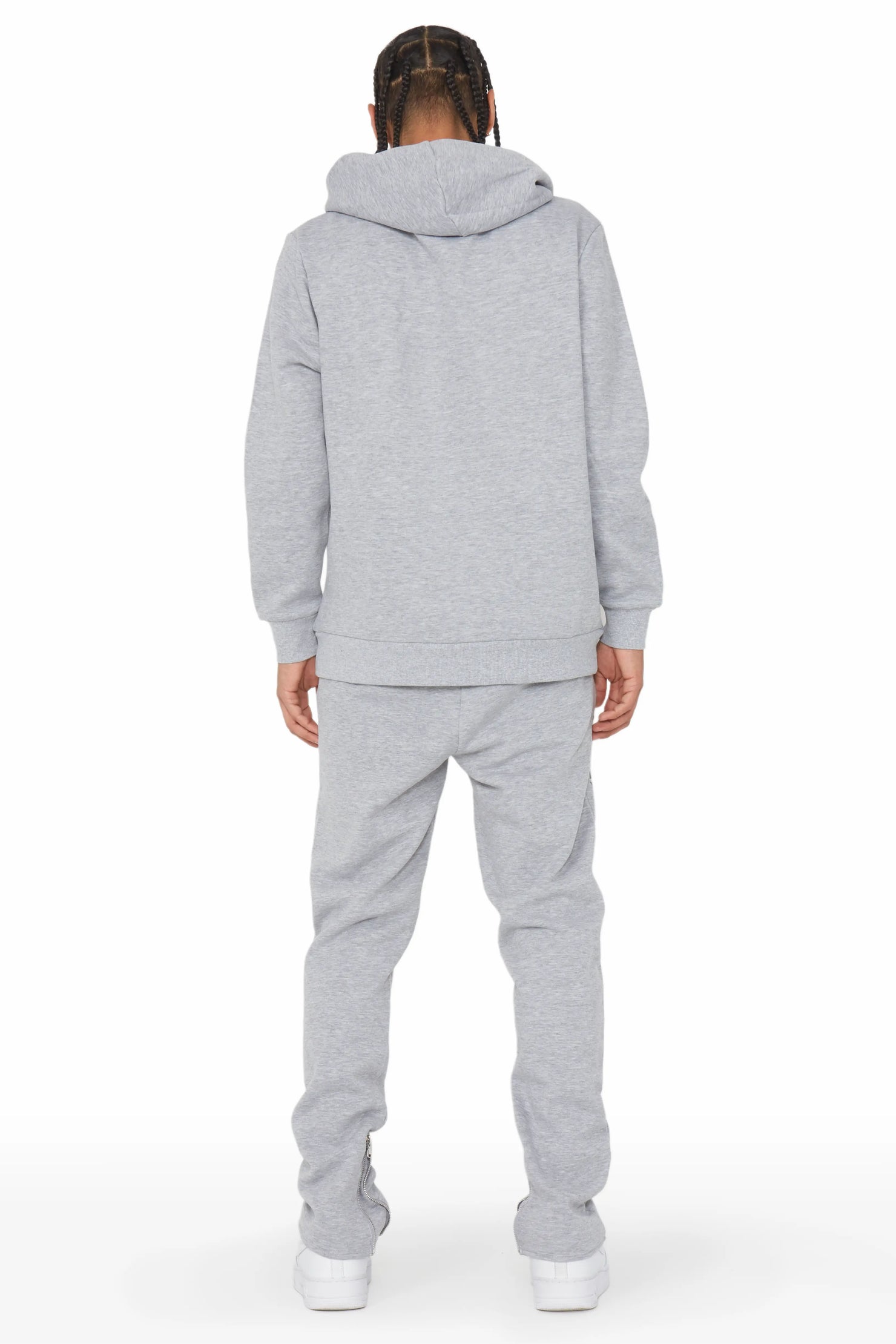 Foxx Heather Grey Slim Fit Track Set