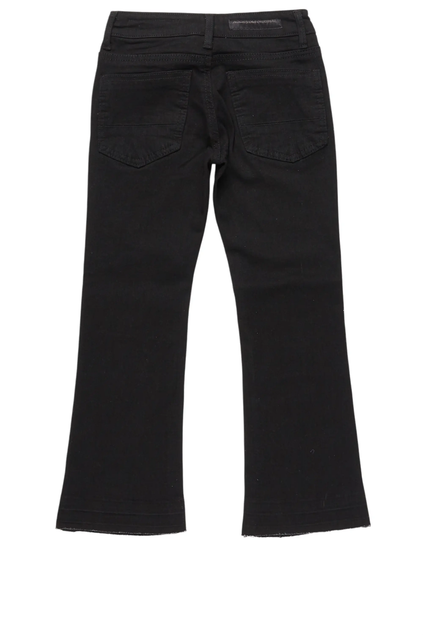 Boys Holibert Black Stacked Flare Jean