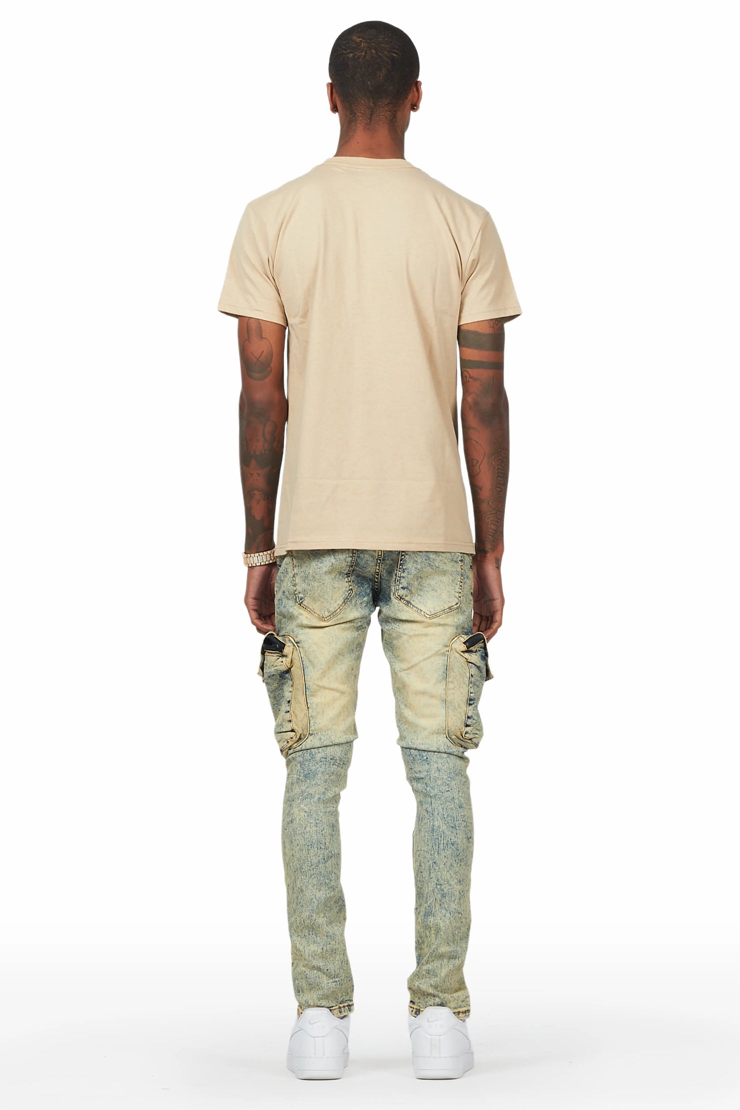 Hard Life Beige T-Shirt Slim Fit Cargo Jean Bundle