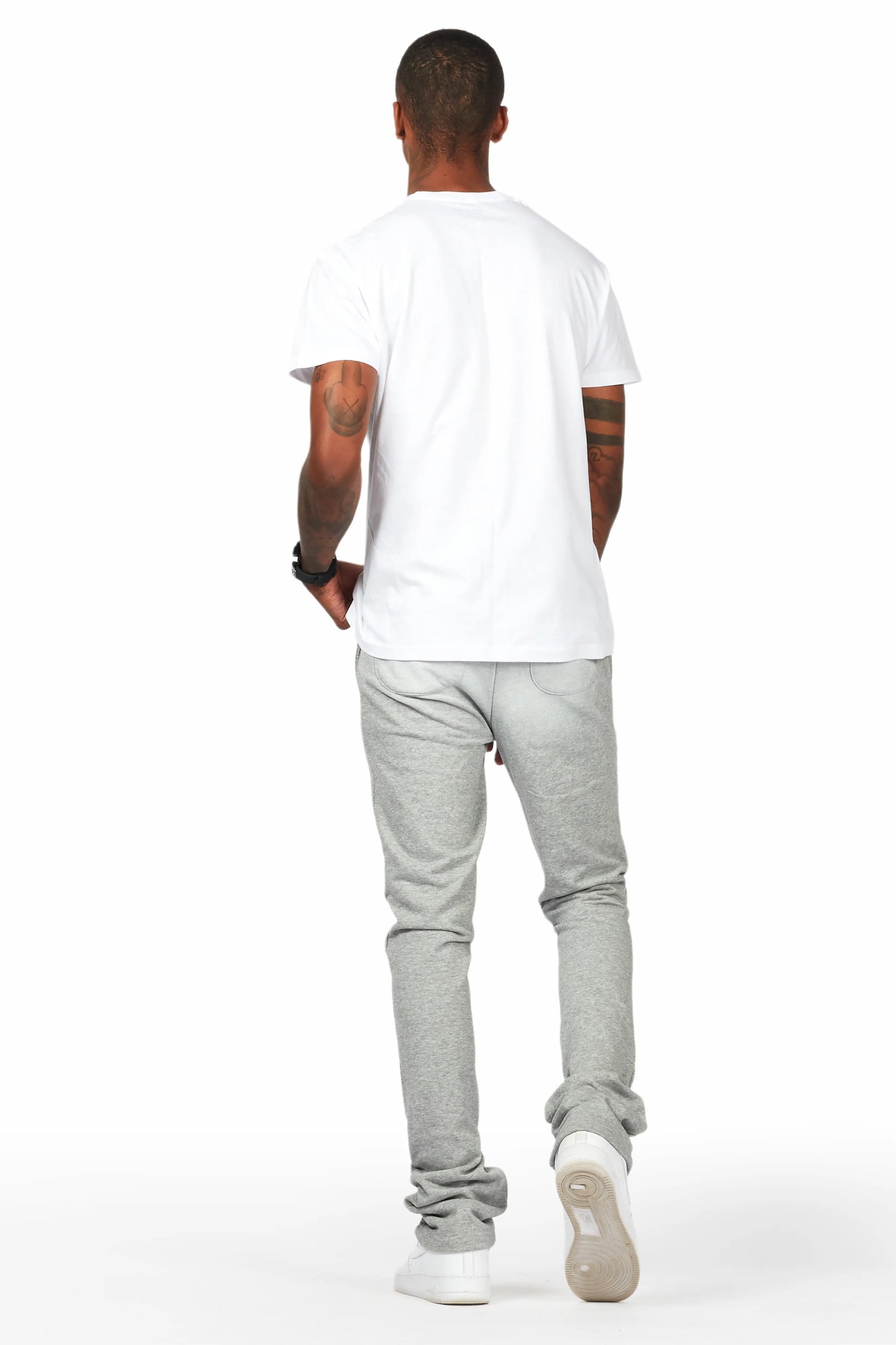 Mallor White/Grey T-Shirt/Stacked Track Set