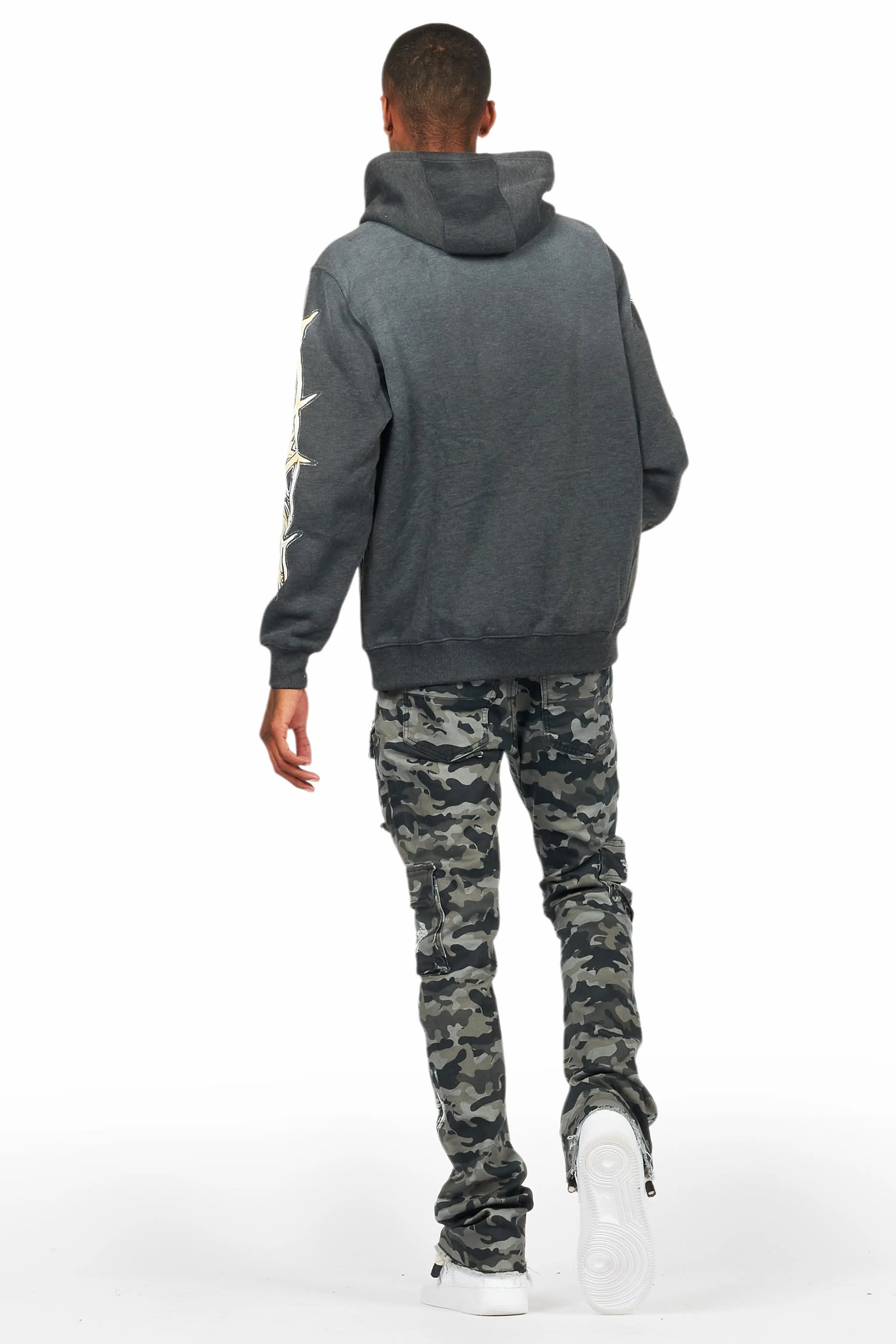 Waller Charcoal Hoodie/Stacked Flare Jean Bundle