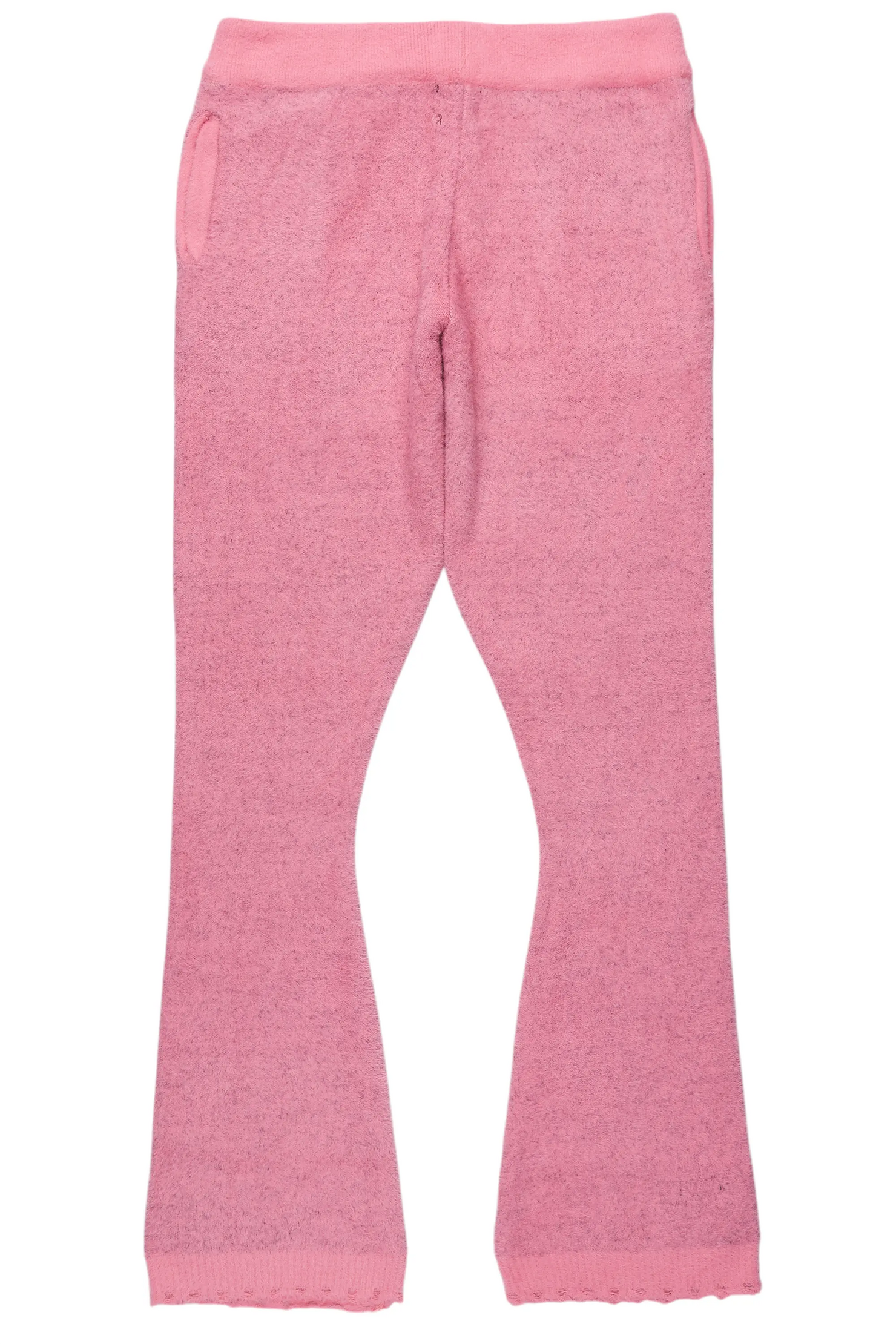 Keve Pink Knitted Mohair Flare Sweat Pant