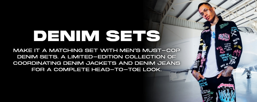Fabric Interest Denim Jacket and Jeans Set | boohooMAN USA