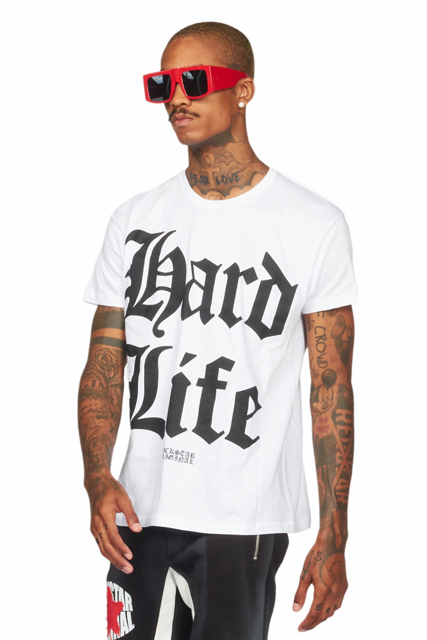 Hard Life White/Black Graphic T-Shirt