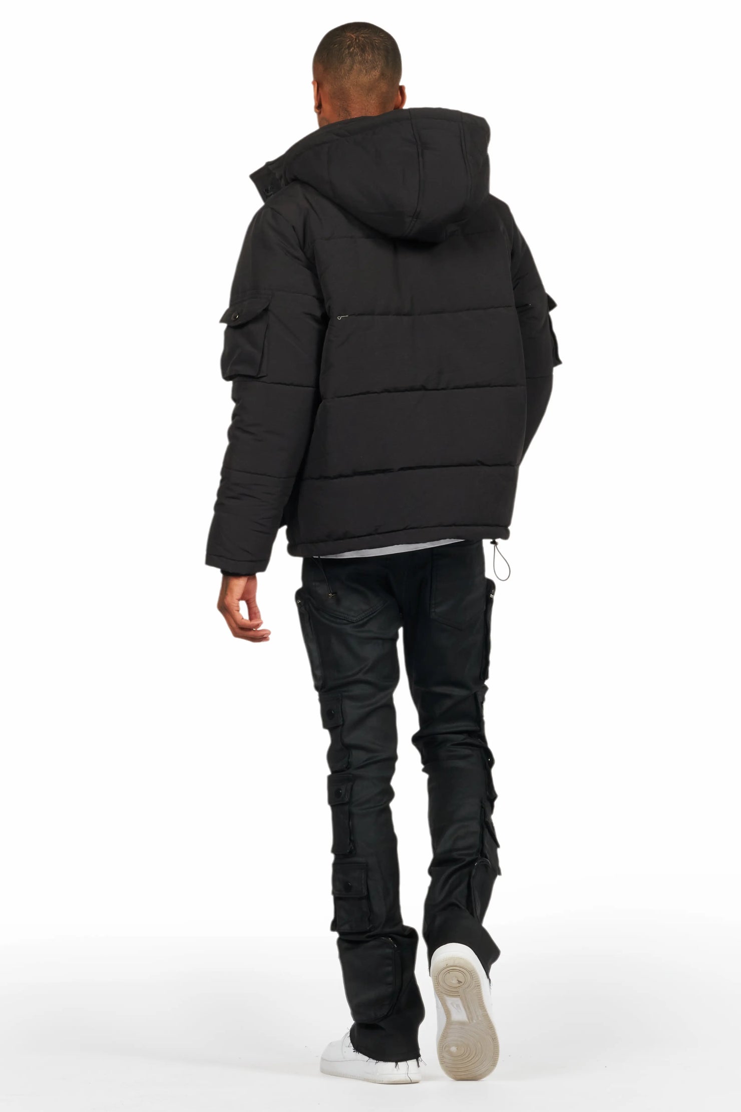 Adley Black Utility Puffer Jacket