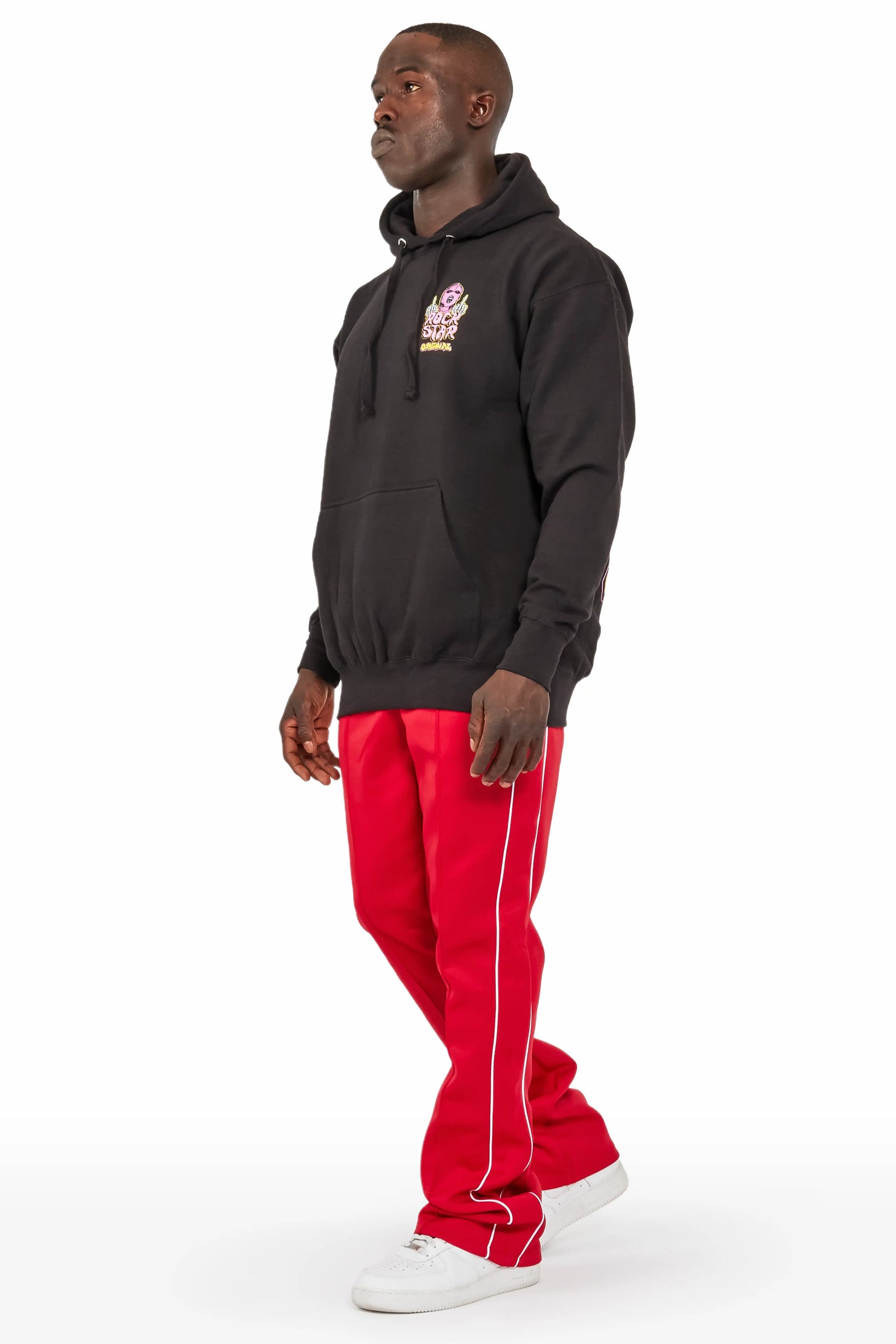 Deth Black Red Graphic Hoodie Track Pant Set Rockstar Original