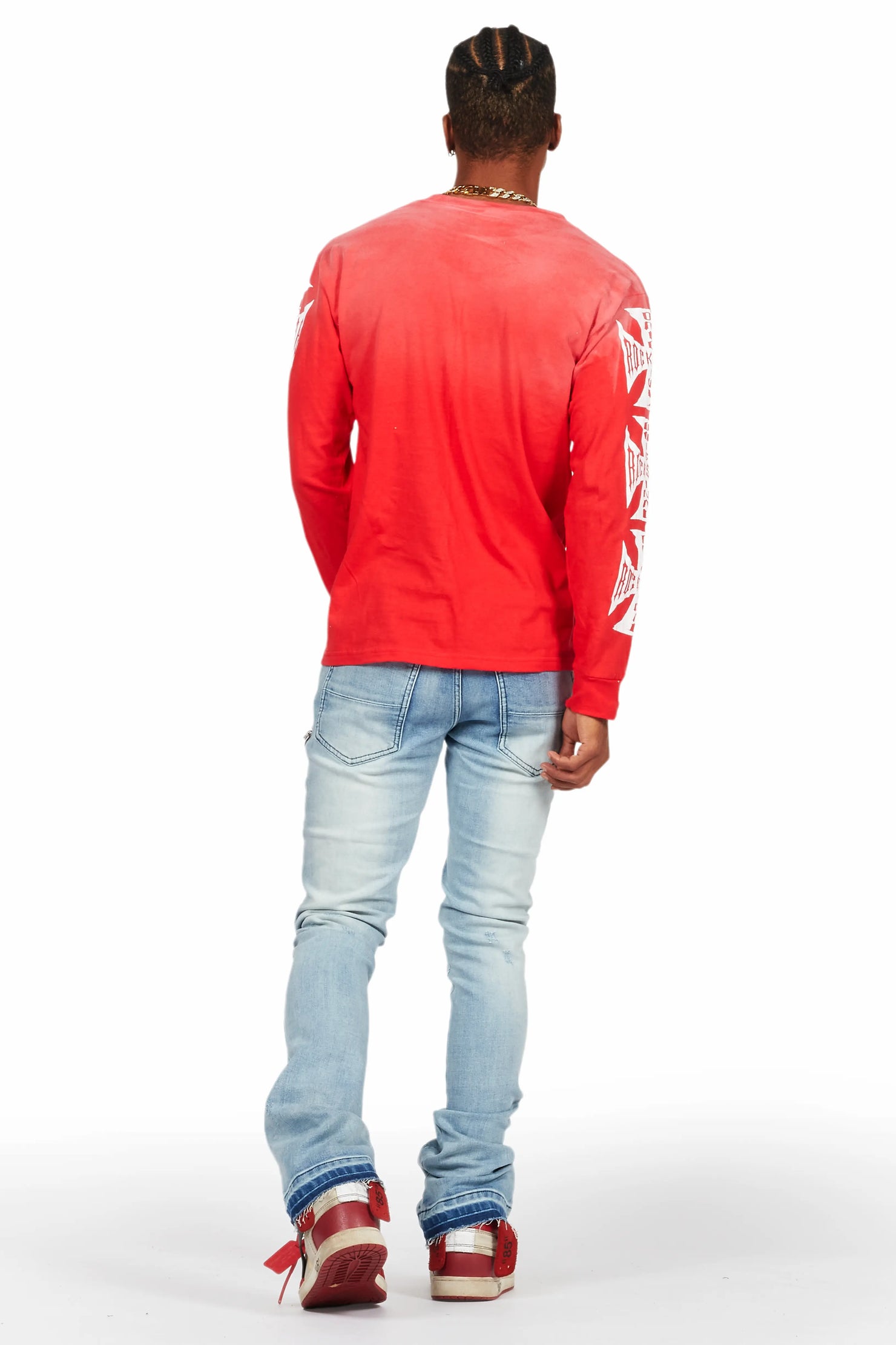 Udell Red Long Sleeve Graphic T-Shirt