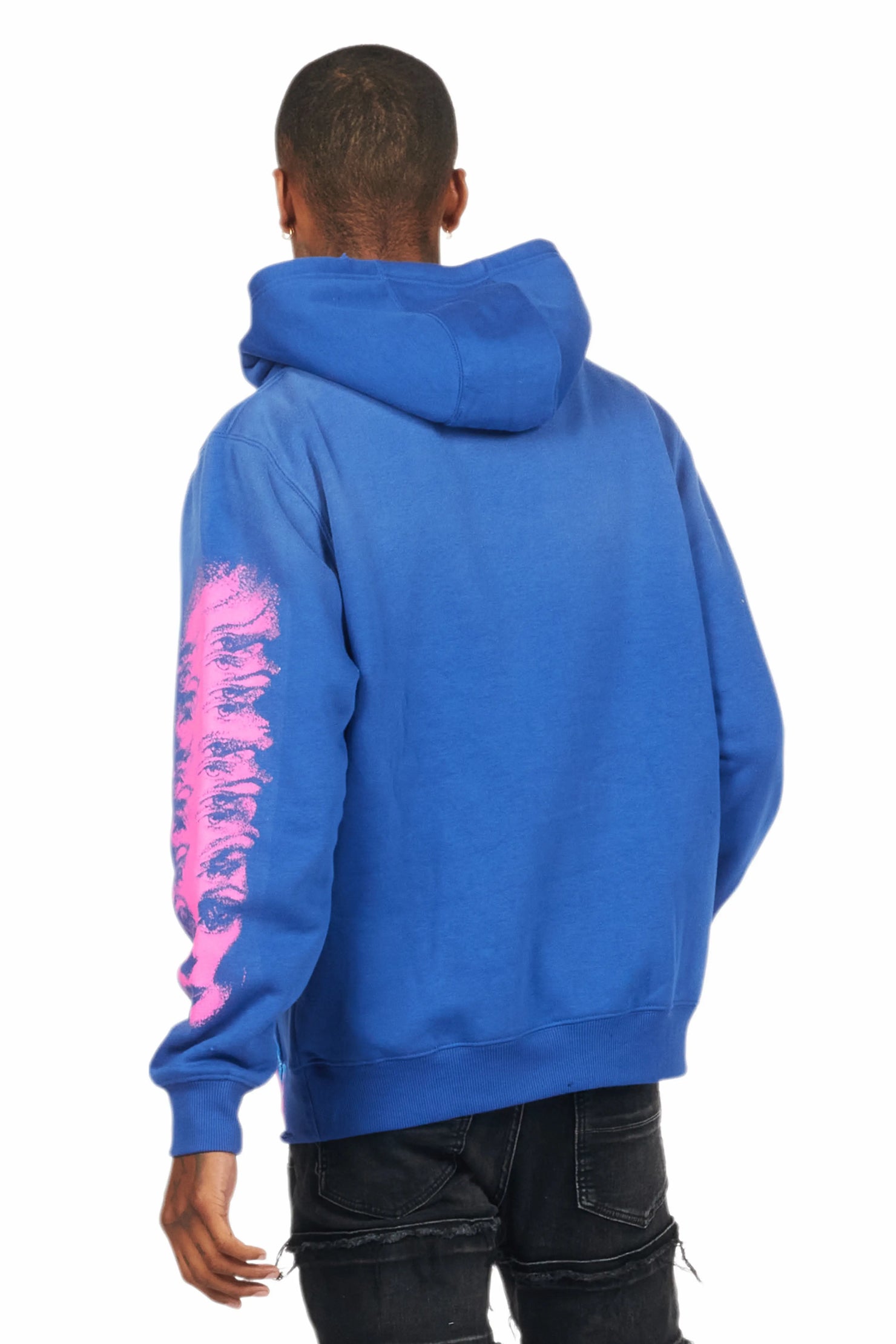 Beno Royal Blue Distressed Graphic Hoodie